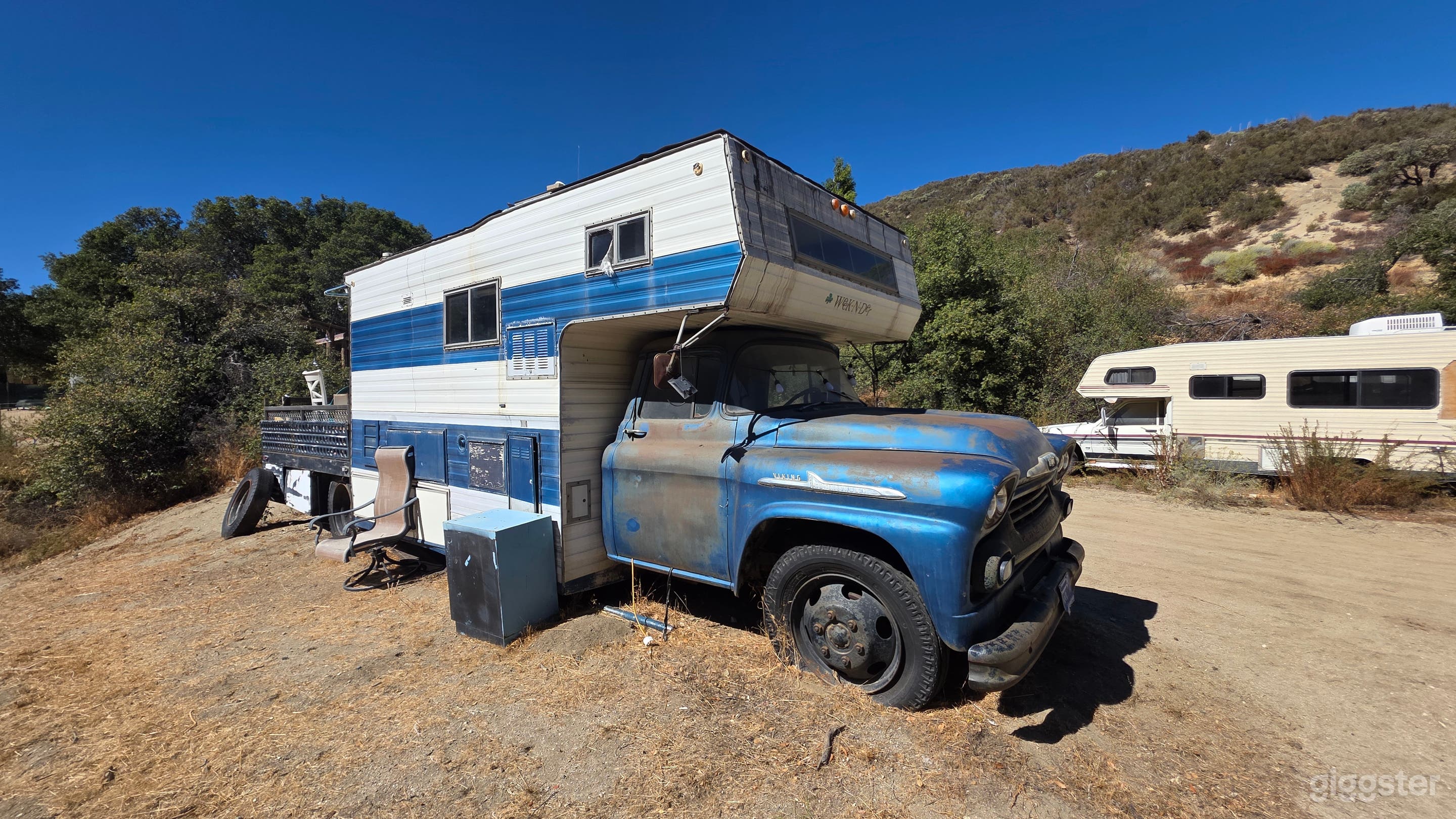 1952 Blue Chevy Viking Truck, Trailer, Porch – Desert View Photo 1