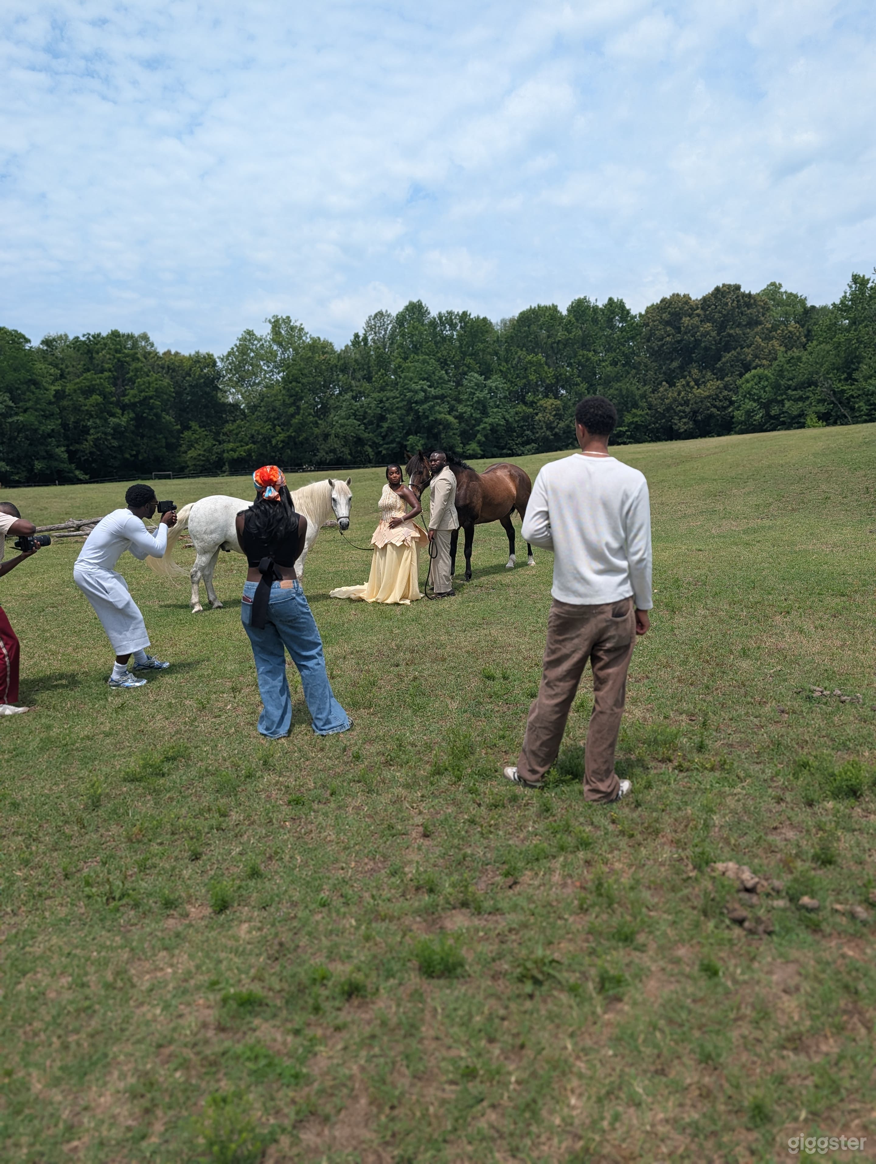 Engagement photoshoot with horses