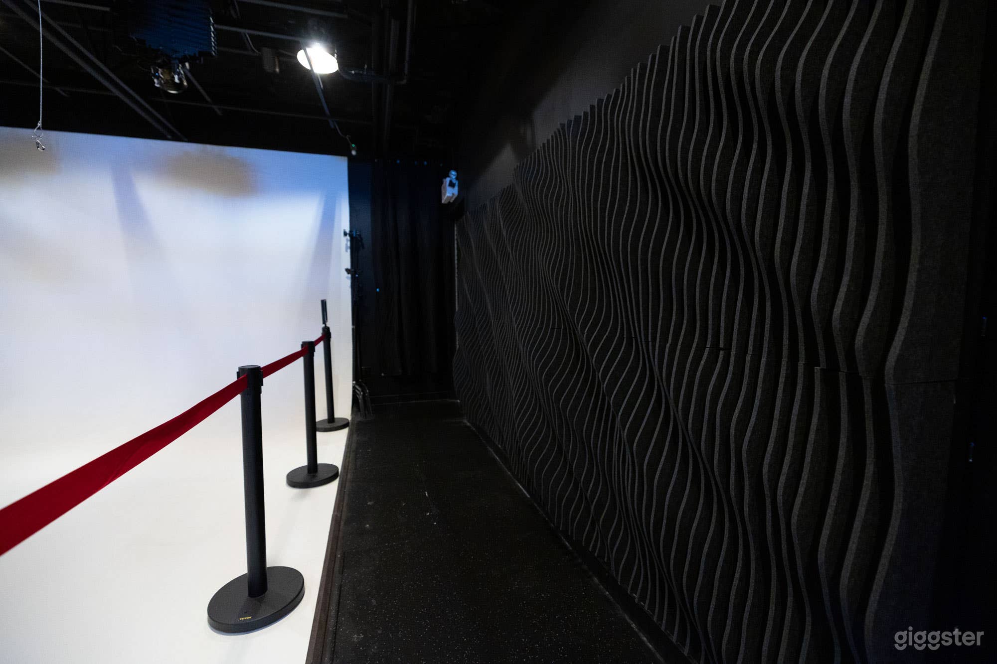 Acoustic panels (on both sides of set)