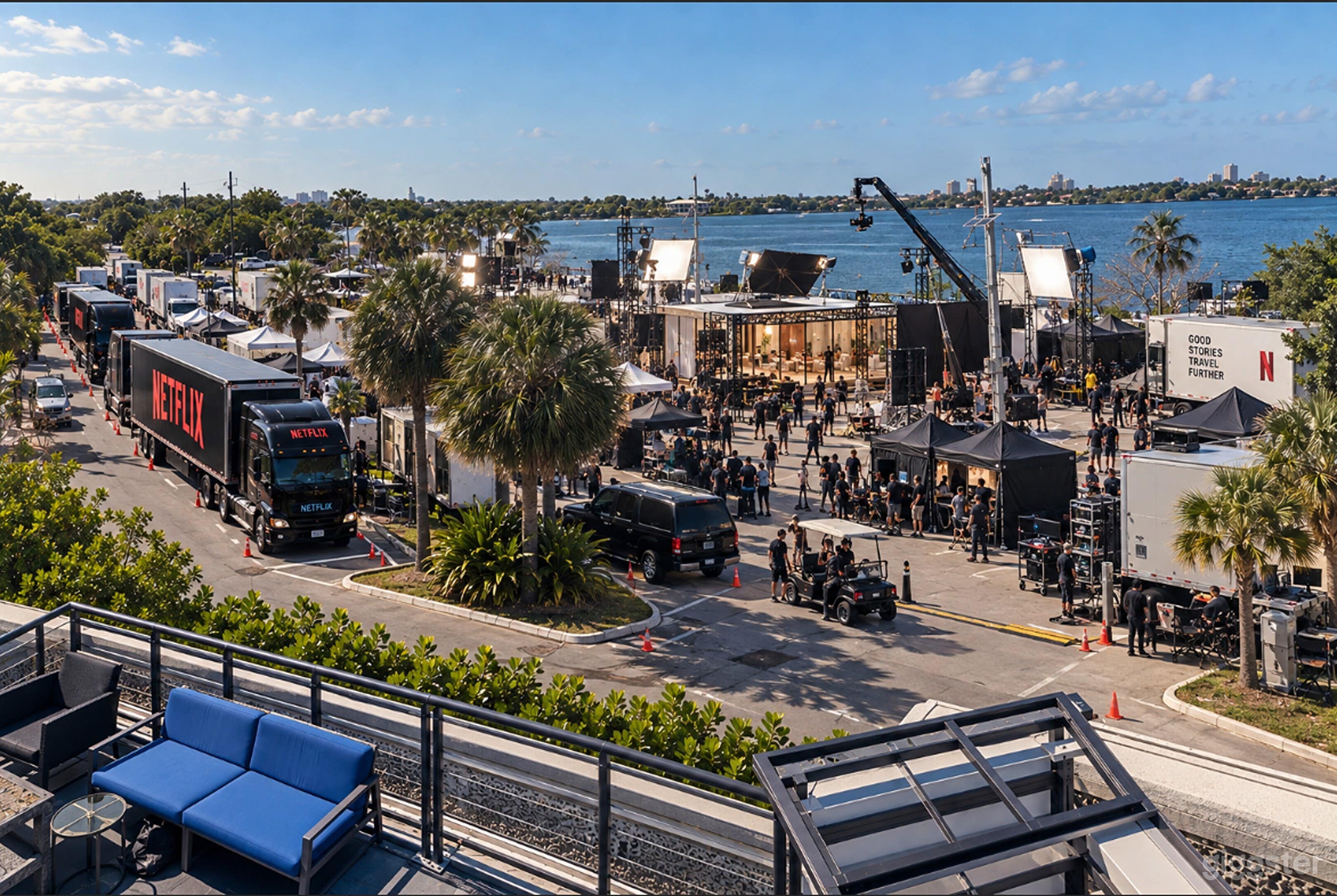 Private Waterfront Parking Lot for Film & Staging Photo 4