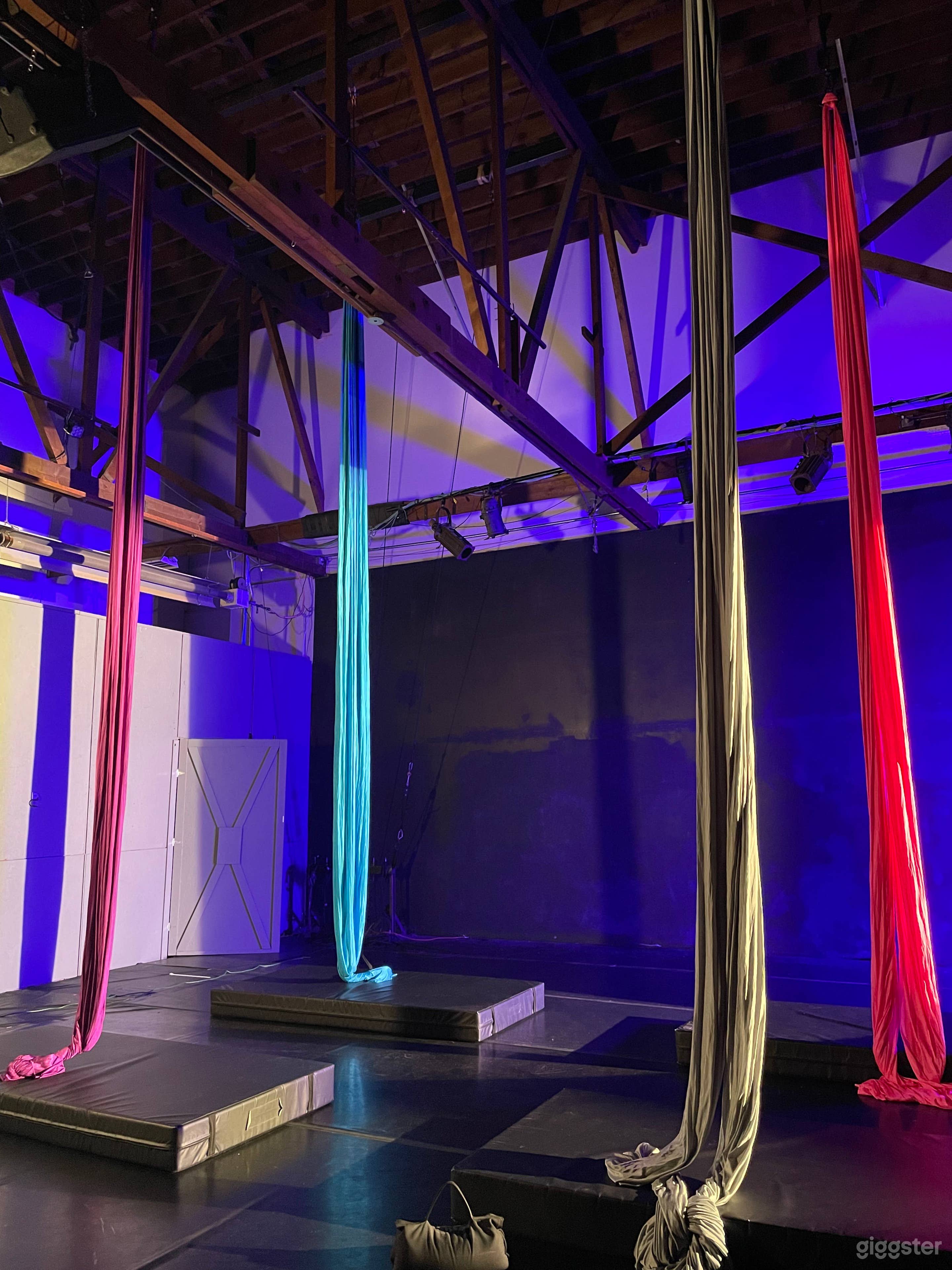 Aerial silks hanging