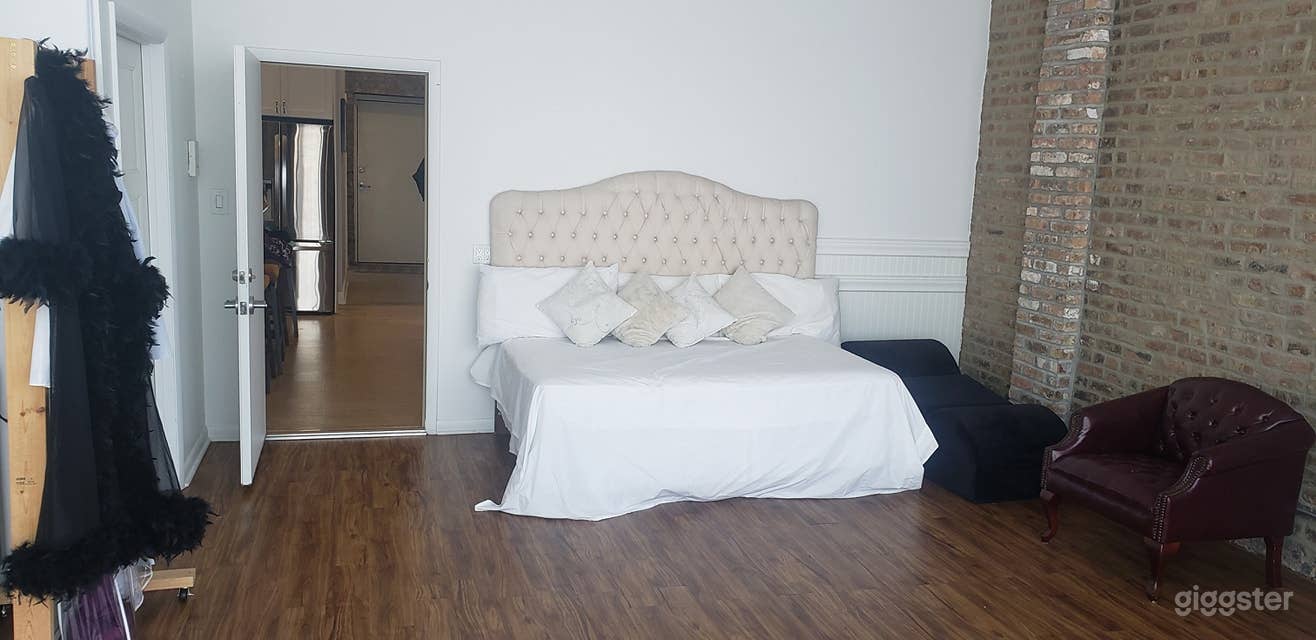 bed is facing the window fully