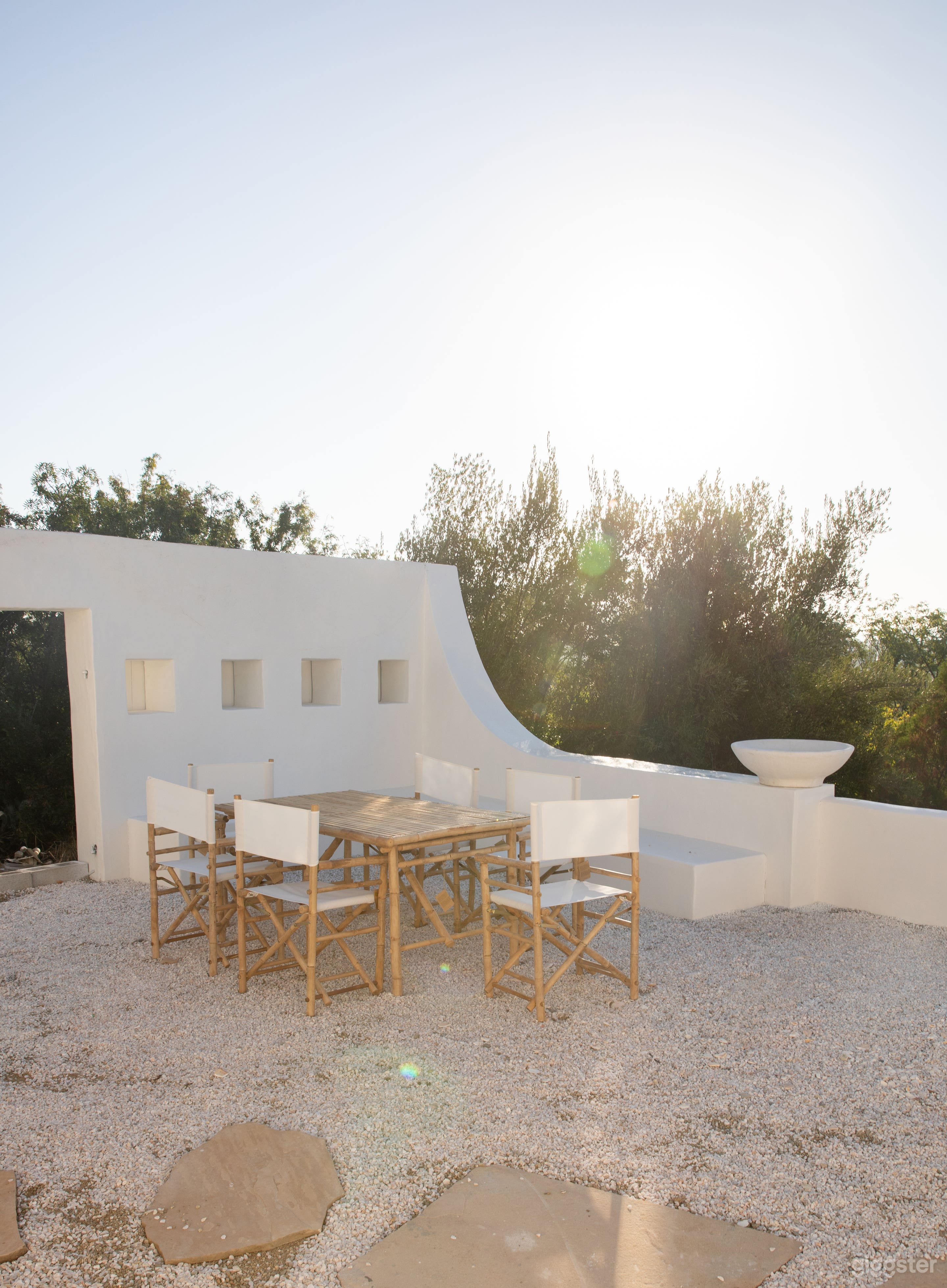 Courtyard. Please note prop furniture has changed since this photo was taken. 