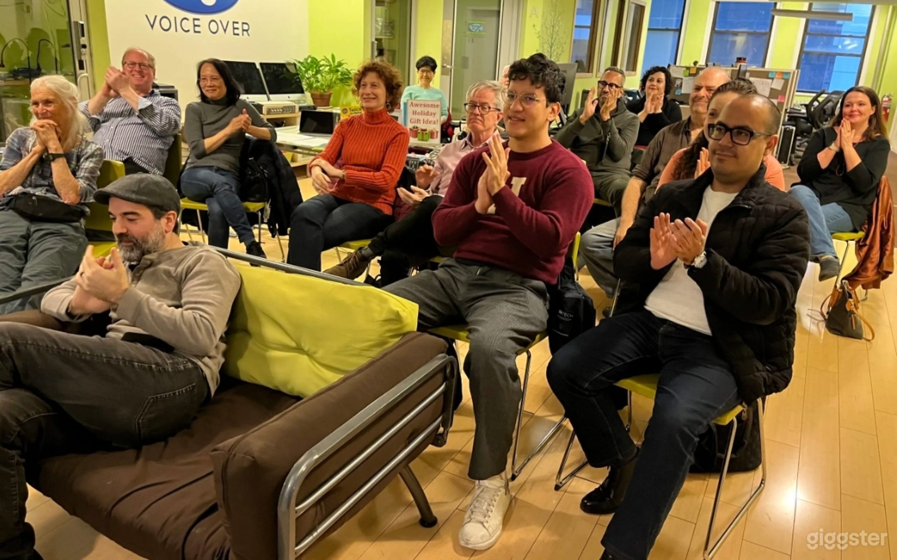 Spacious Acoustically Treated Lobby with amenities. Beverages &amp; restrooms. 