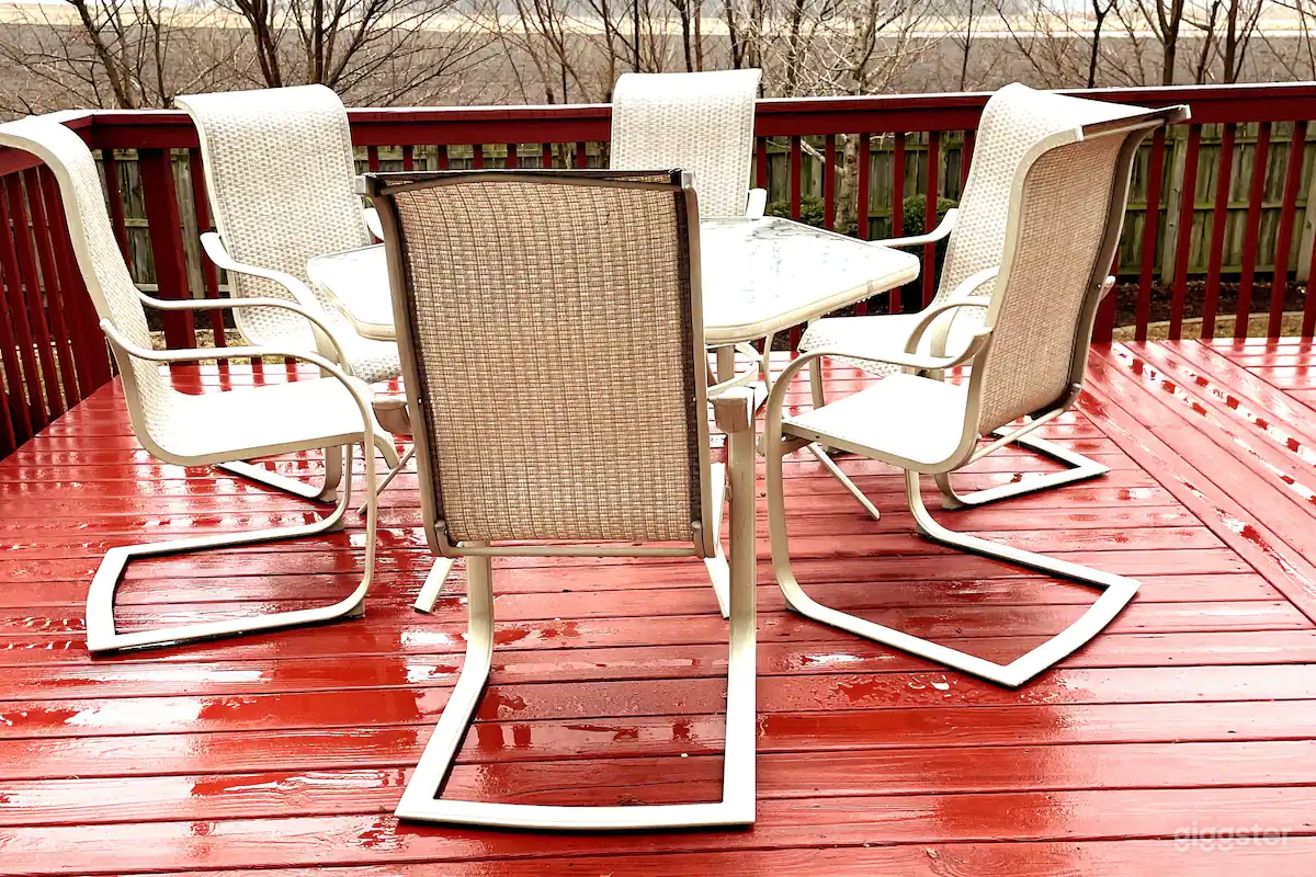 Deck with hot tub