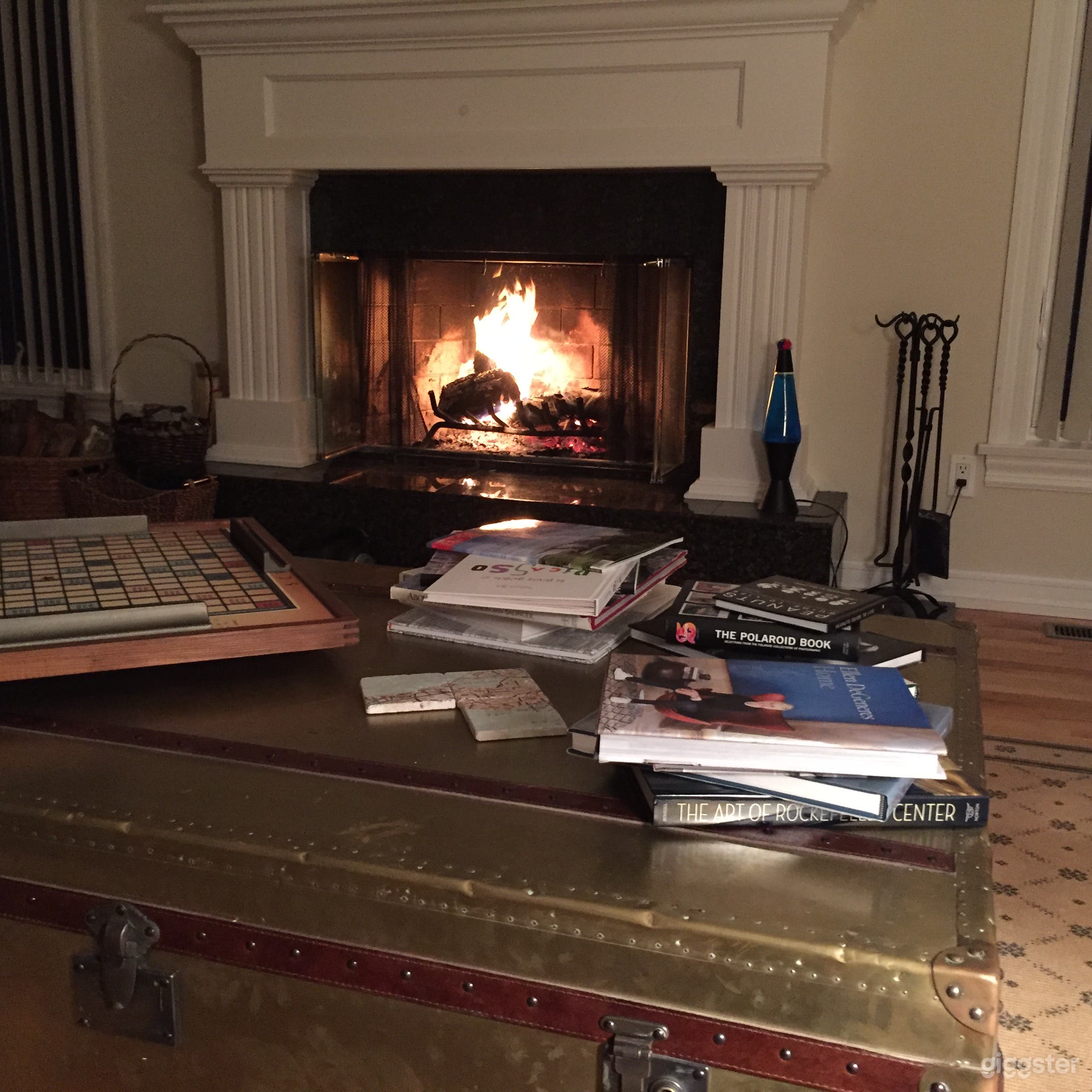 Indoor fireplace in the living room