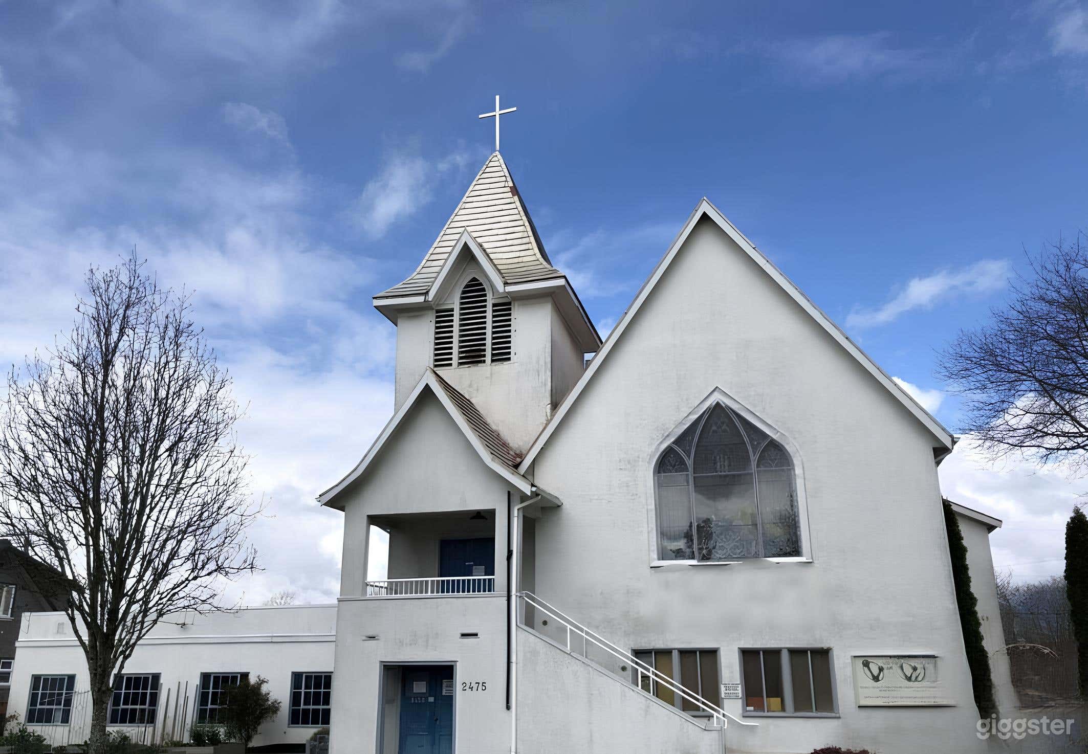 Historic Sanctuary with Stained Glass Windows Photo 4