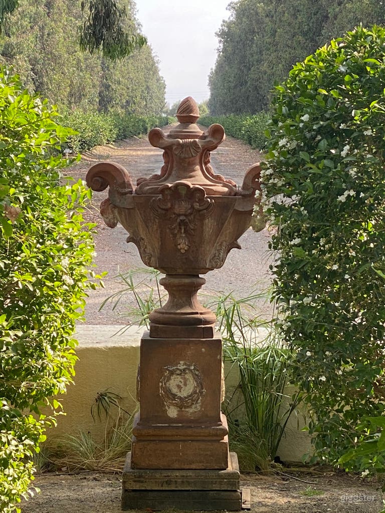  Decorative urn in central garden 
