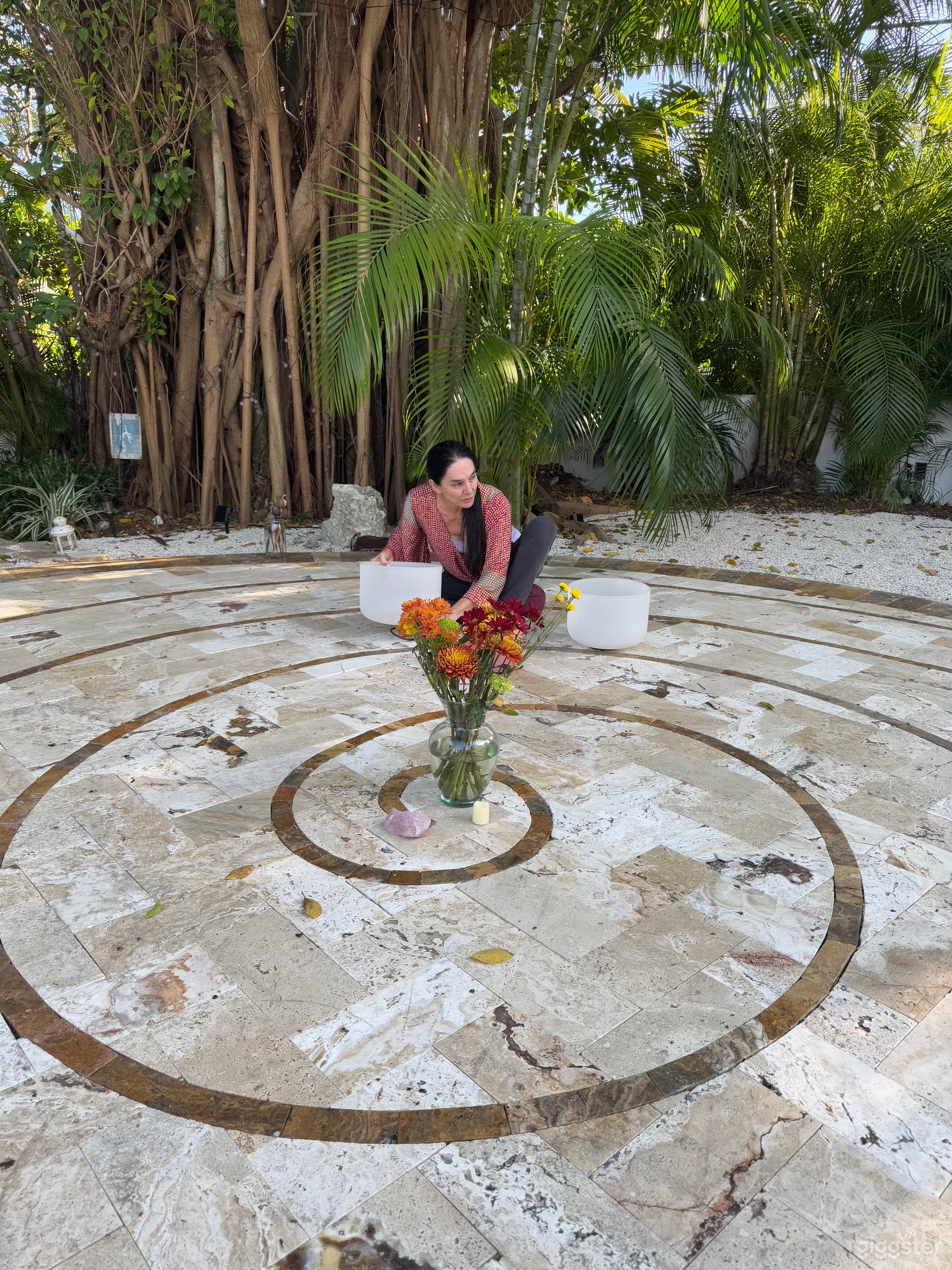 Unique travertine Spiral under ancient tree Photo 1