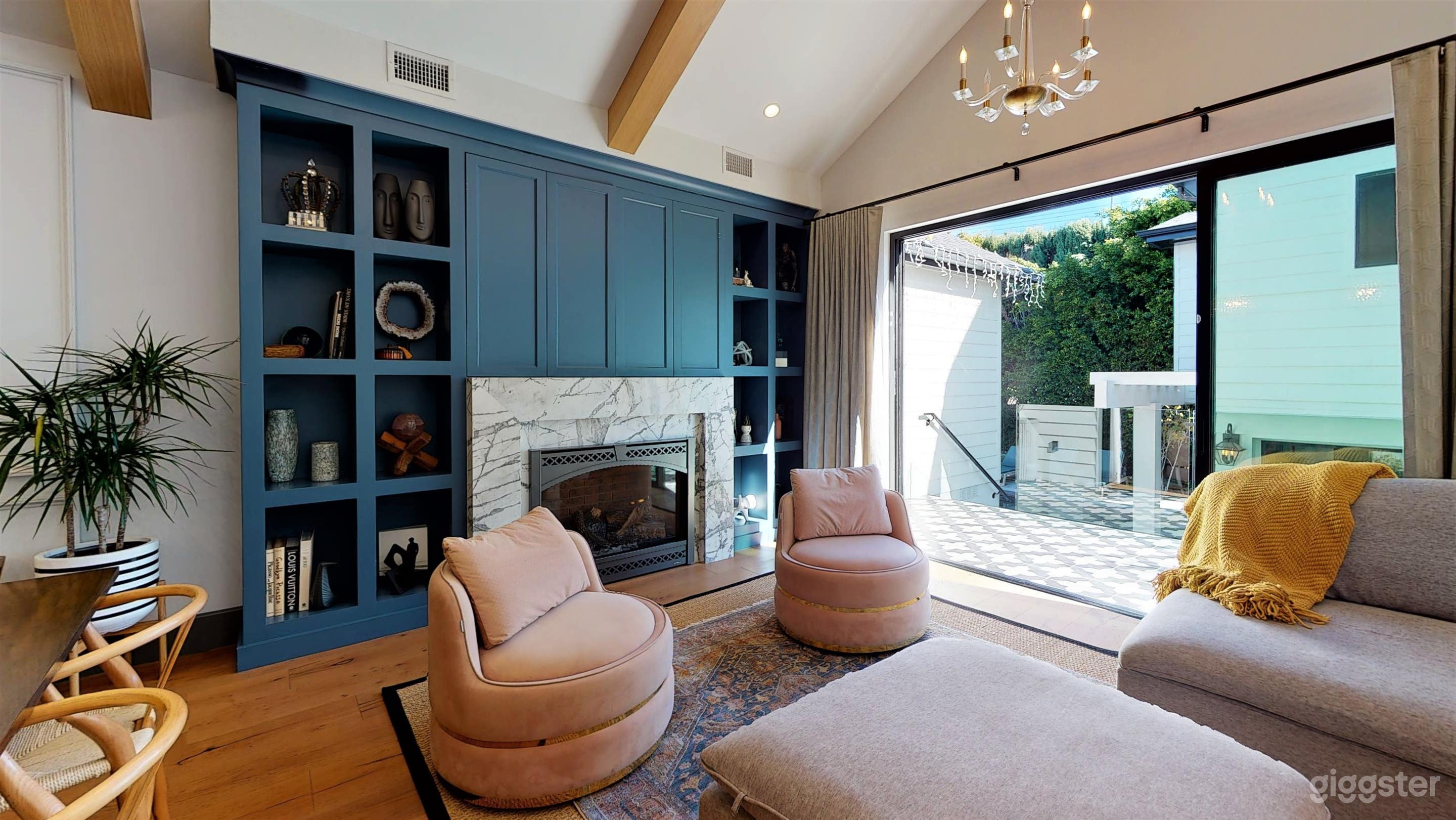 Fire place with hidden tv cabinet/ open  cubbies/decor 