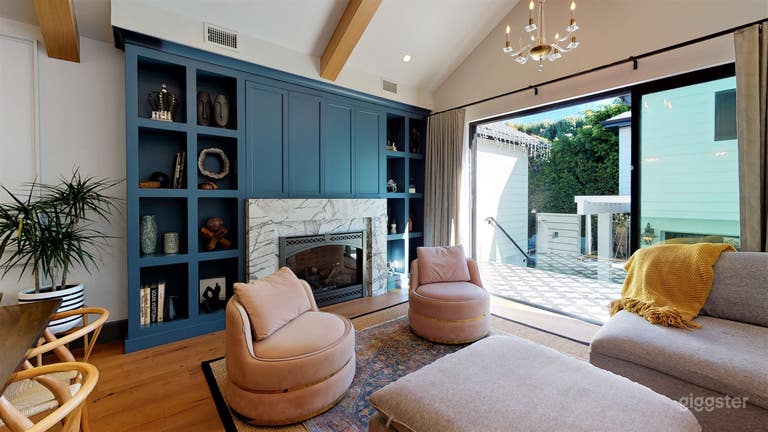  Fire place with hidden tv cabinet/ open  cubbies/decor  