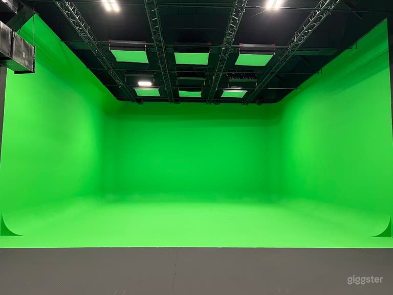  Gran escenario profesional preiluminado con pantalla verde de 3 paredes 