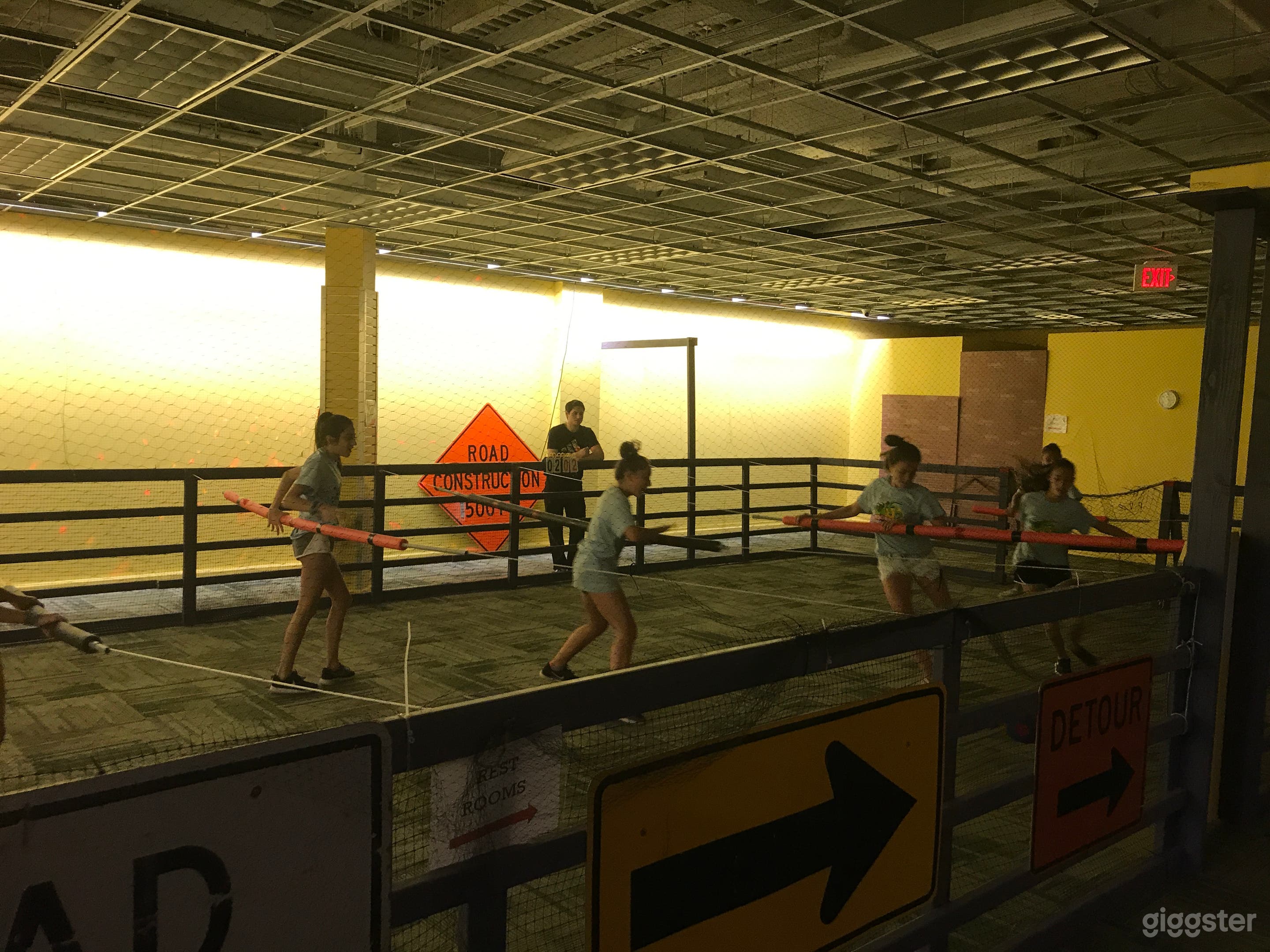 Human Foosball Field - People are the players and must holdnthe pipe and move with their teammates..up to 12 can play in a game