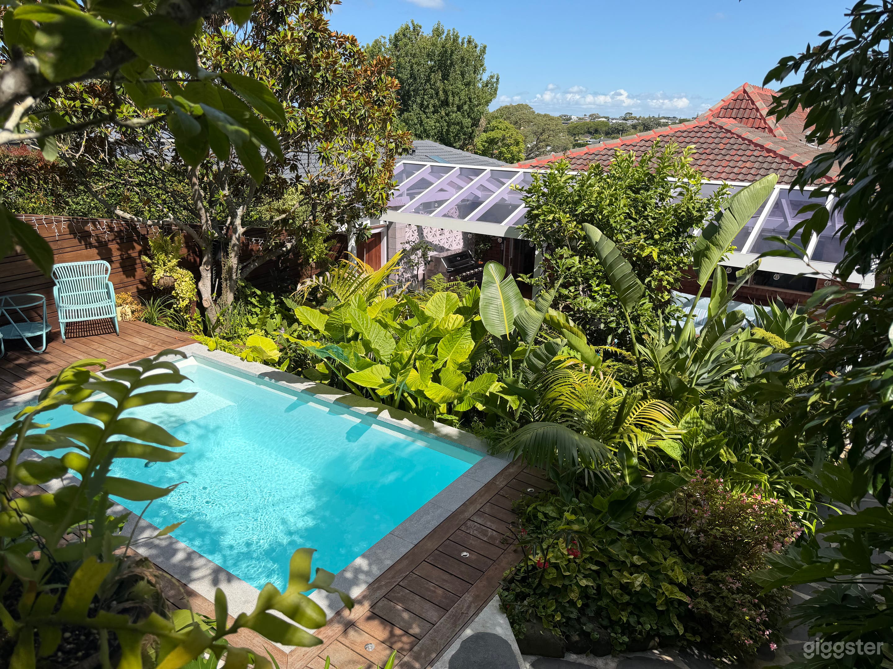 Tropical Garden Oasis with Pool & Pergola Photo 3