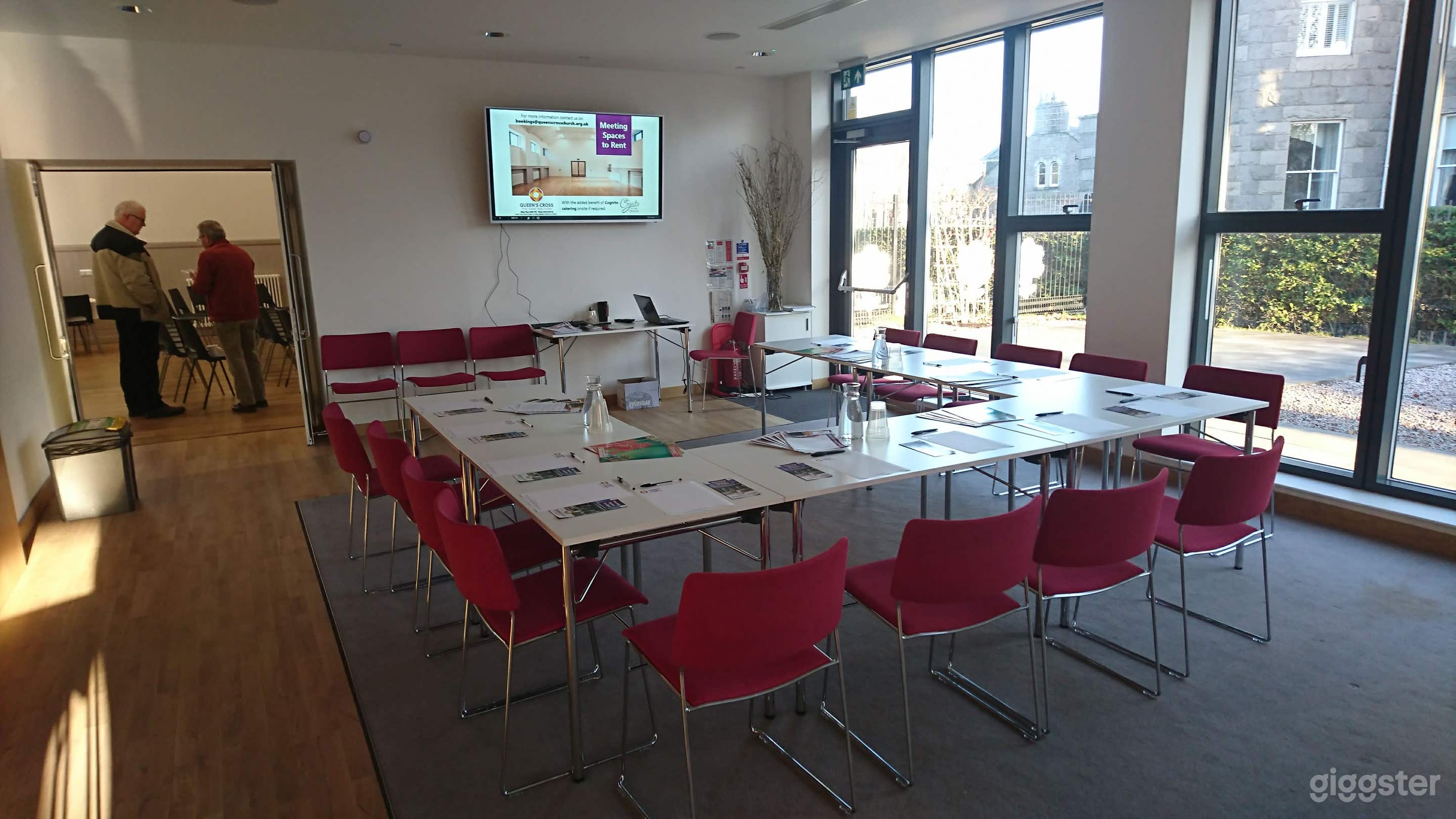 Garden Room set up in conference style.