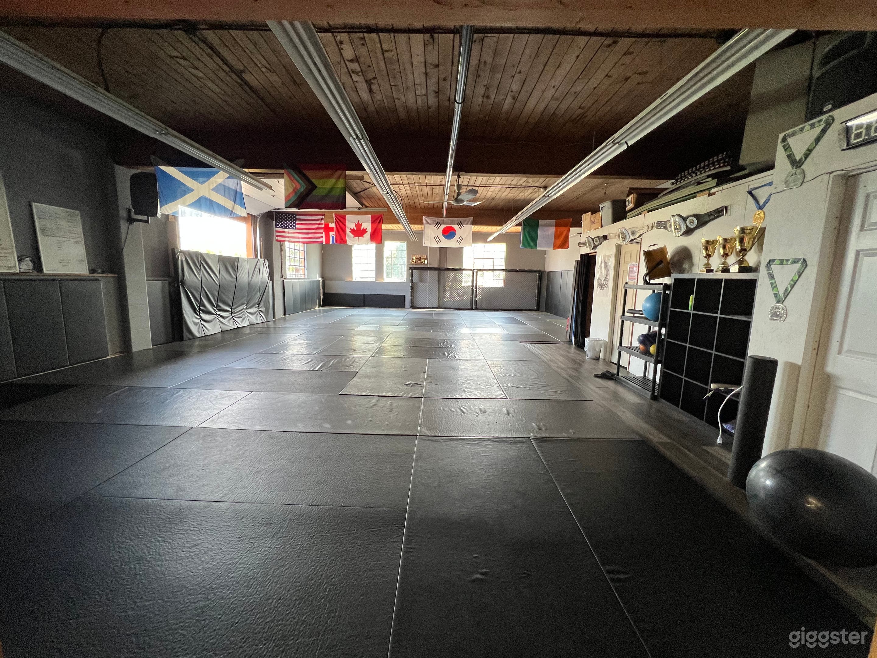 Tatami matted room with lots of natural light. The matted wall help to dampen sound.