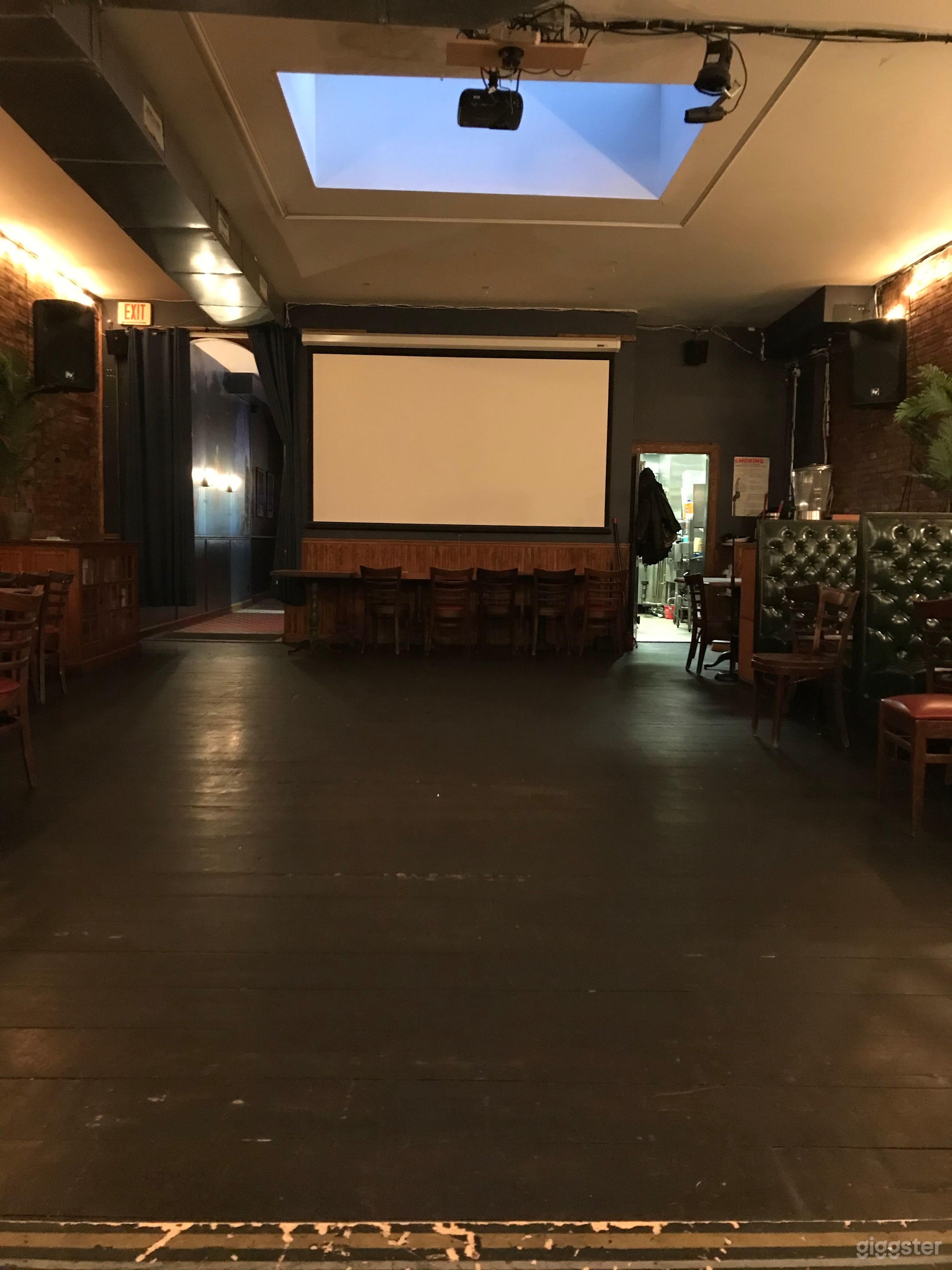 Back room projector. 