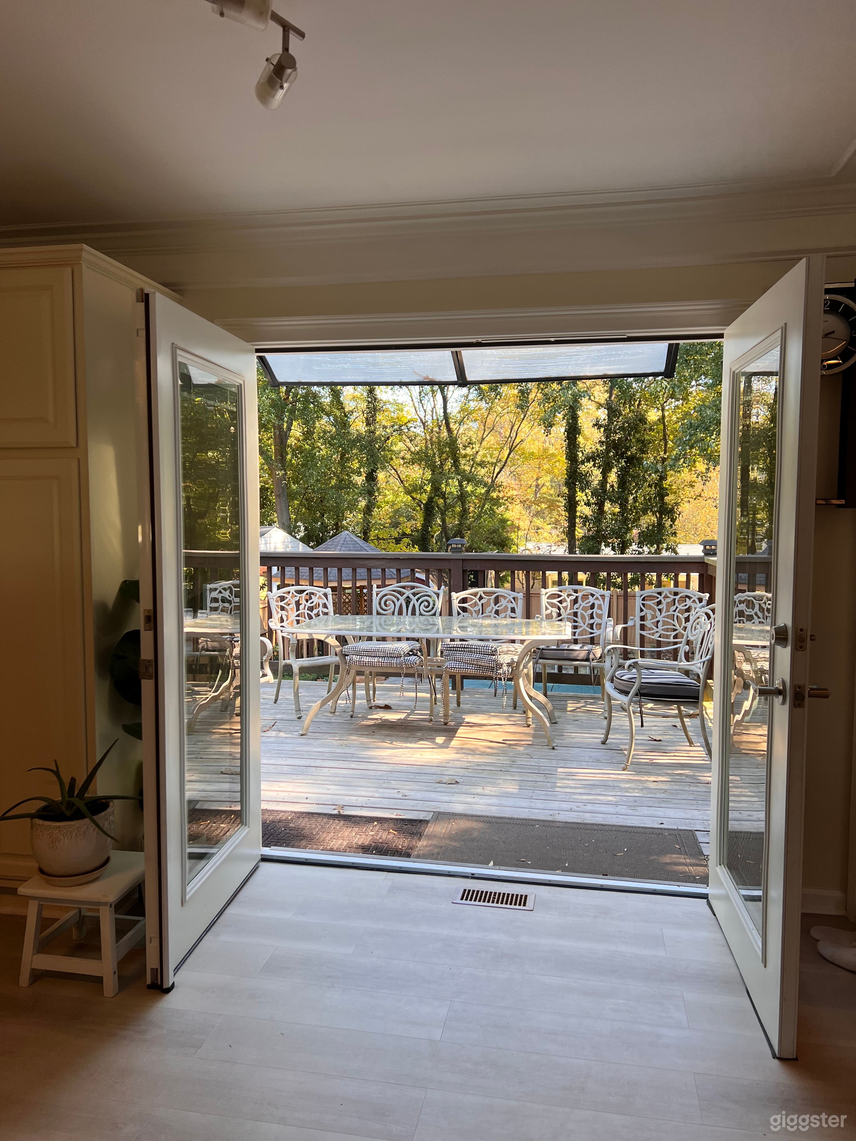 Backyard with French doors 