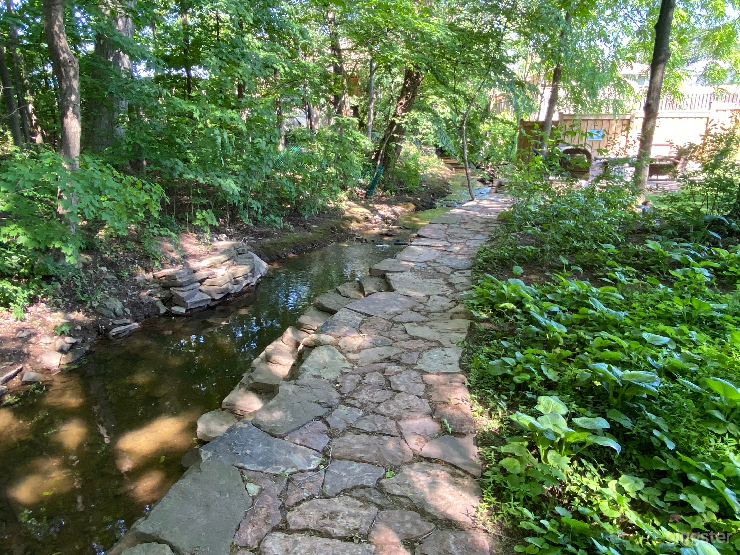 creek and flagstone path