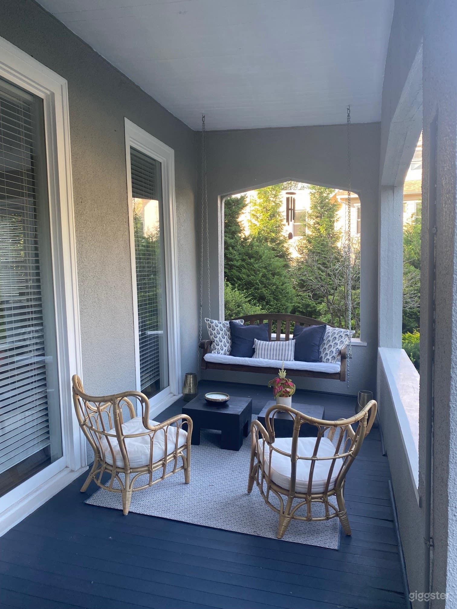 From Porch seating area with swing