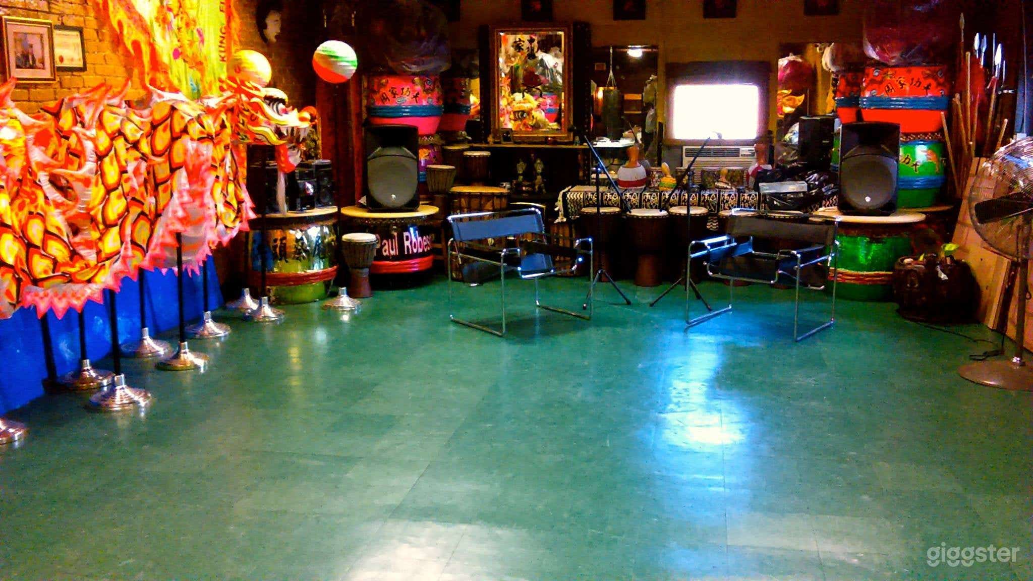 Studio set up for one on one interview session.