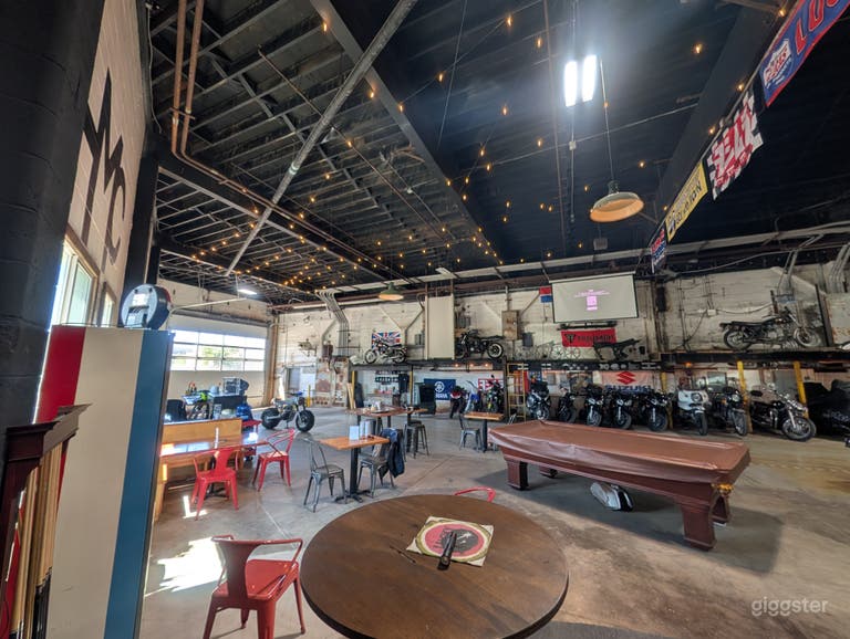  Industrial Motorcycle Workshop and Community Lounge 
