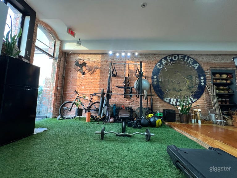  Over 250 SF of Gym and Kitchen includes weights, functional fitness equipment, inversion table, kick pads, punching bags, and treadmill 