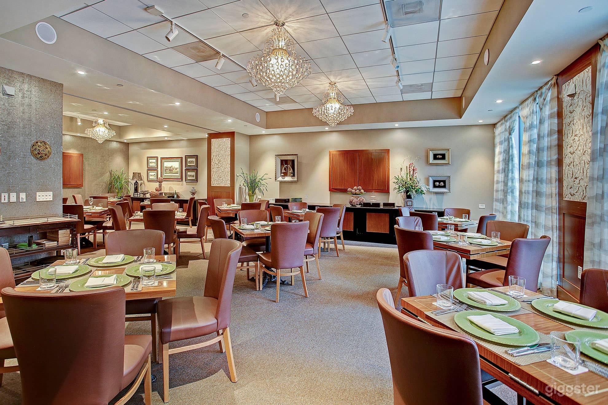 Maharaja Dining Room with Large Flat Screen &amp; Patio Access in Houston Photo 1