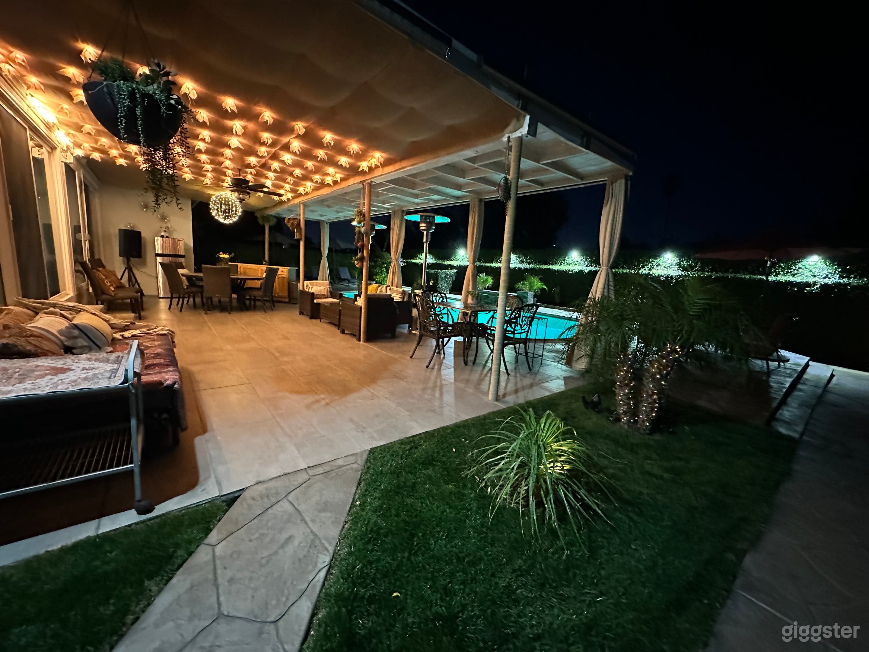 Spacious Outdoor Party Space With Sparkling Pool Photo 1