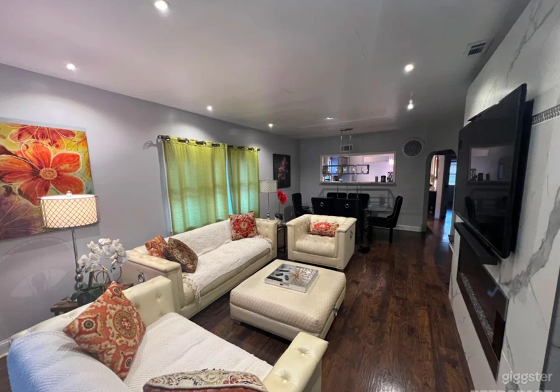 Charming Open-Concept Living Room with Kitchen Photo 2