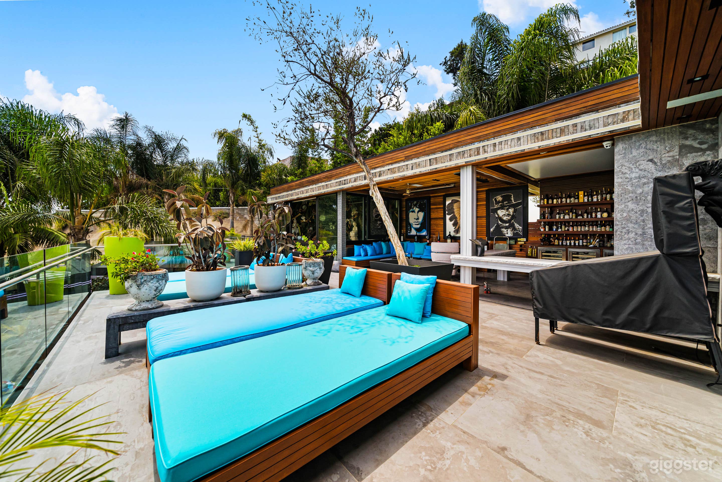 Outdoor lounge and bar area.