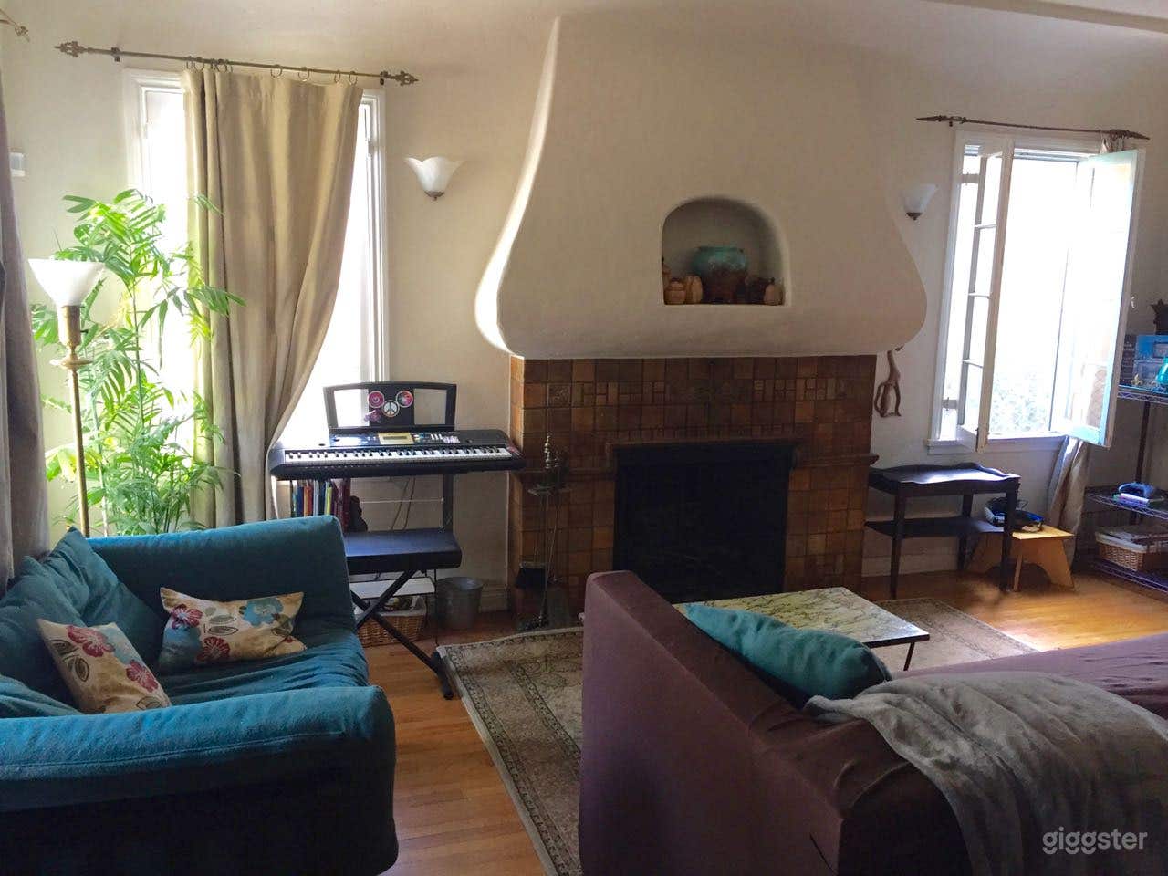 Milo Terrace Living Room- Claycraft Fireplace (note: this room is painted gold now)