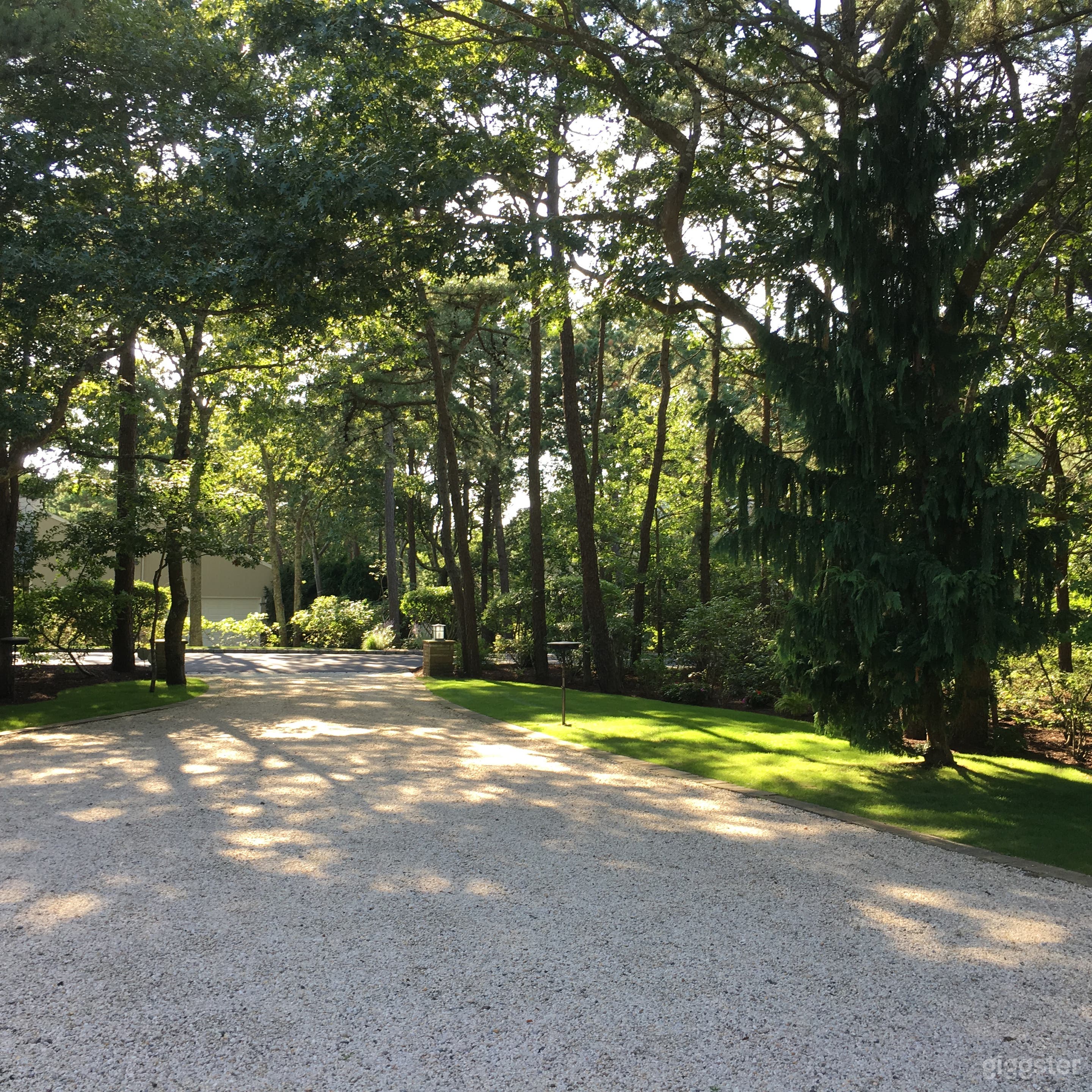 Long wide driveway