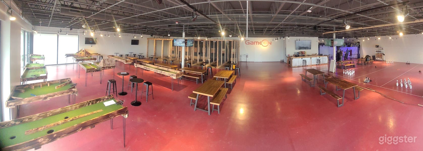 Wide open space and most everything can be moved around. Projectors on each of the outer walls for presentations.