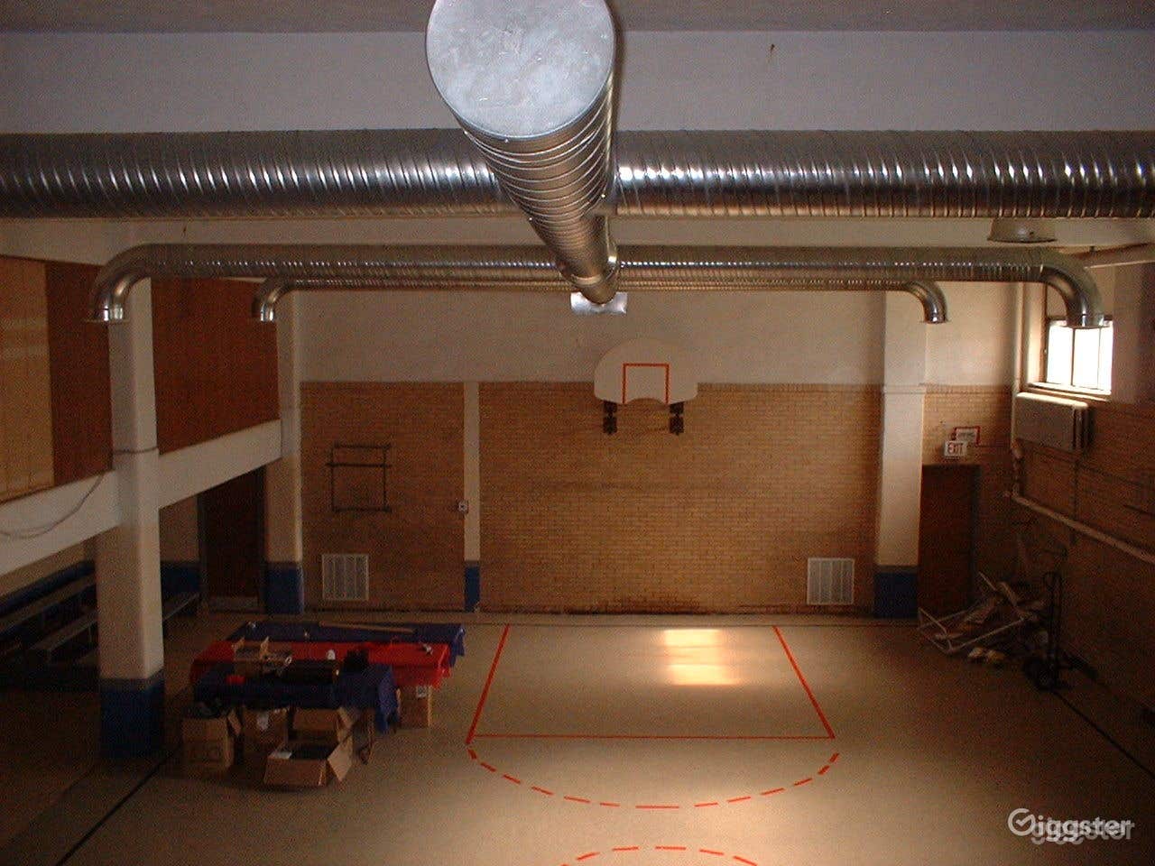 Indoor Basketball Court at an abandoned Elementary School Photo 2