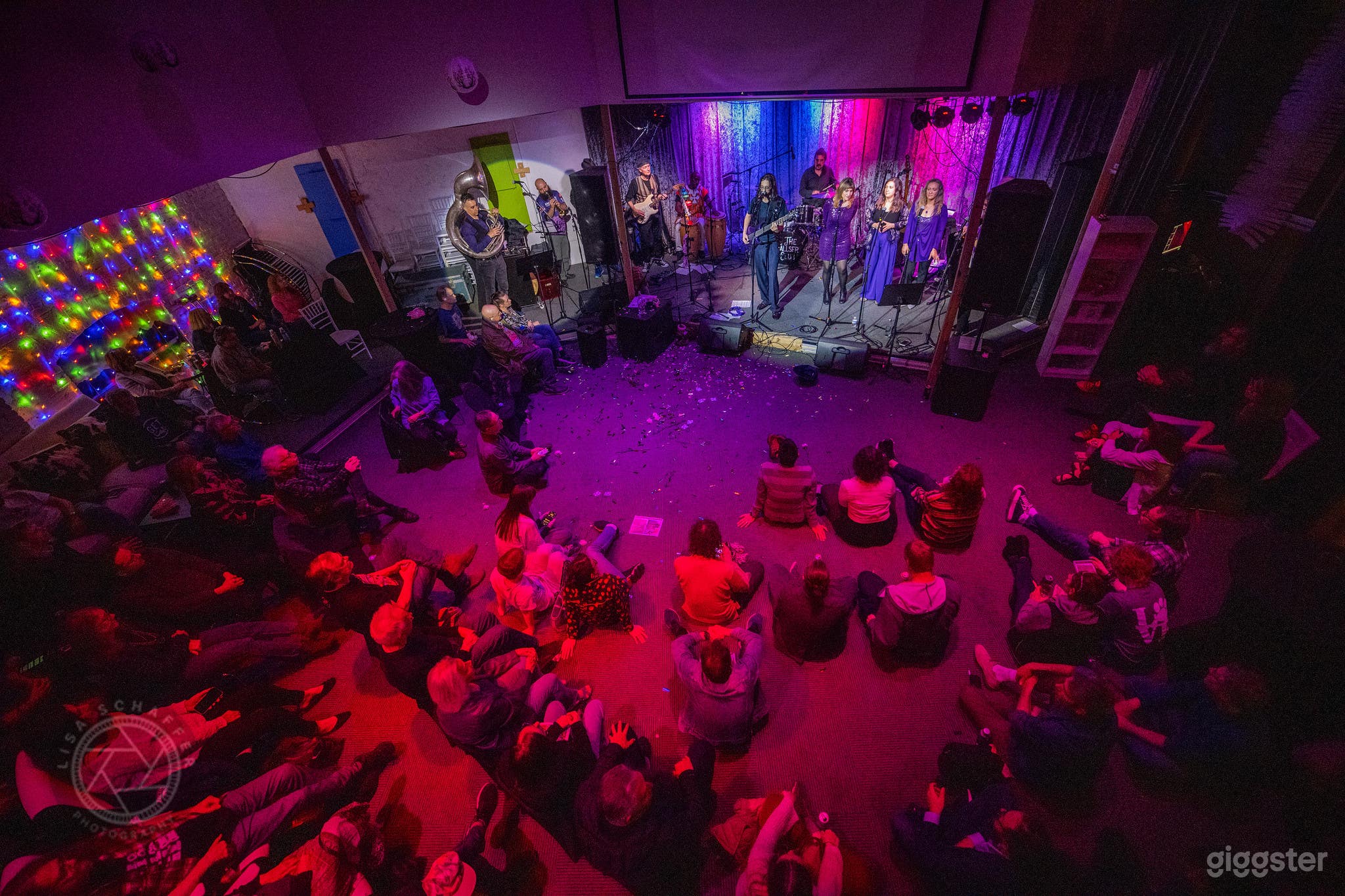 Stage view from second flood mezzanine