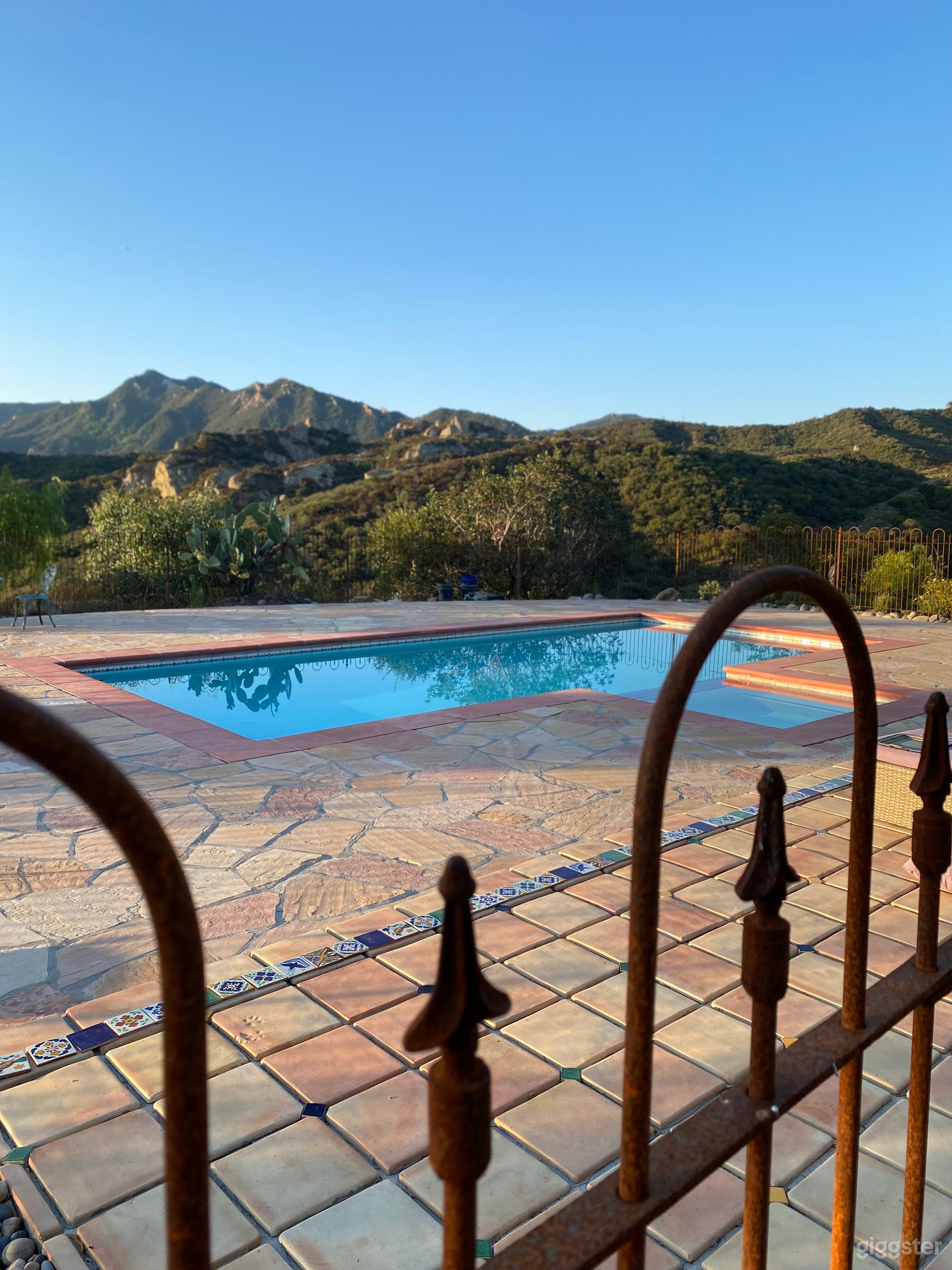 Pool, spa, flagstone