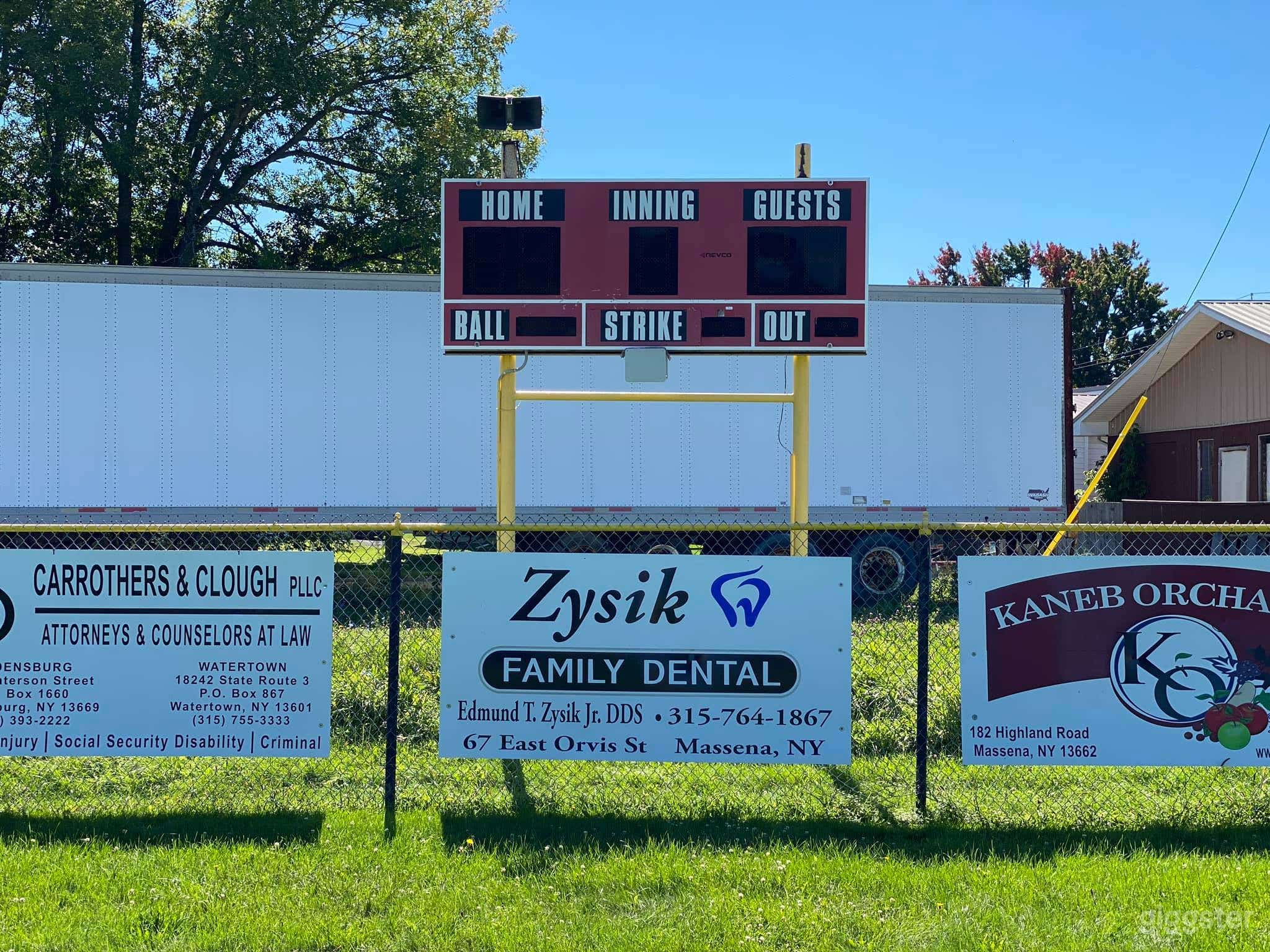 North Main Baseball field in the summer. 