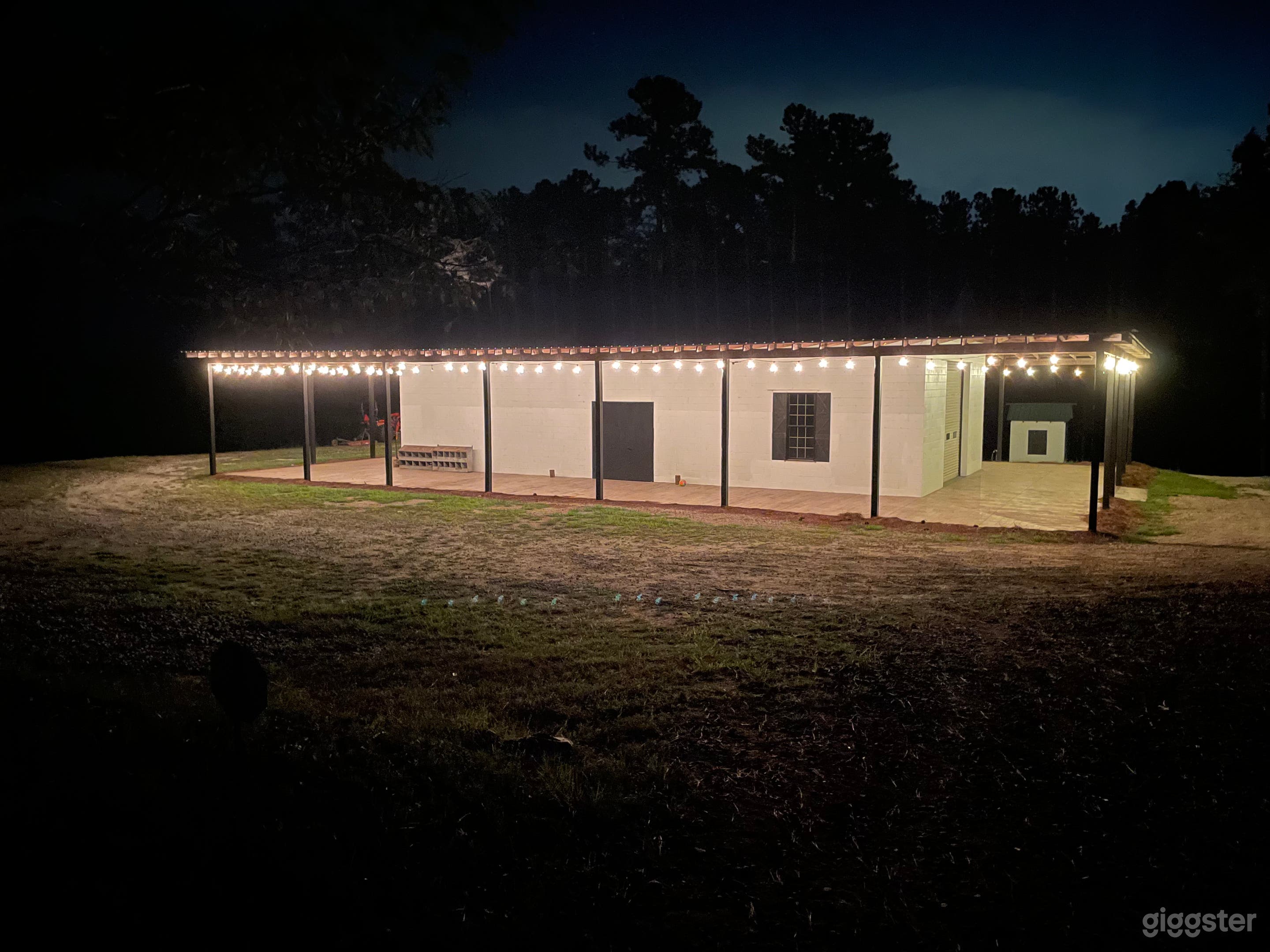 Exterior of Barn/Venue at Night