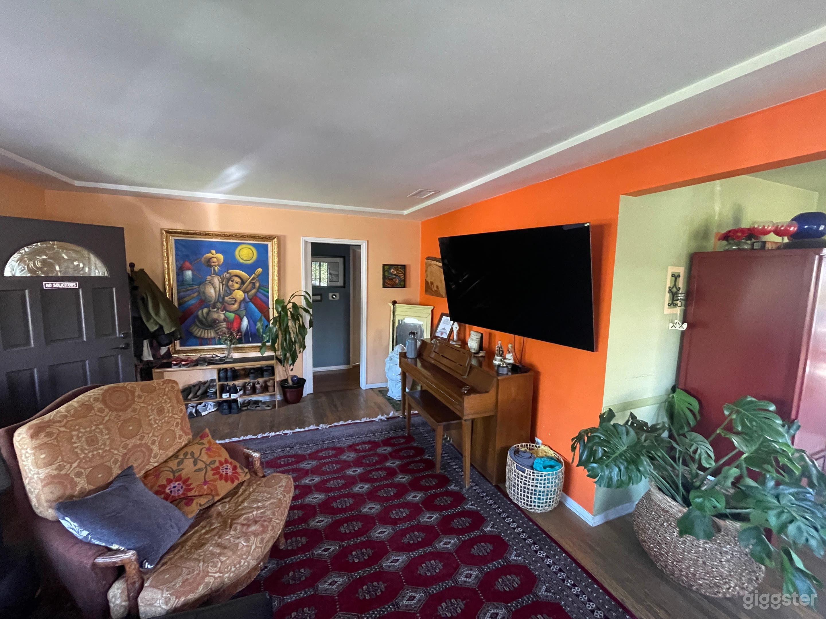 Living room view from fireplace