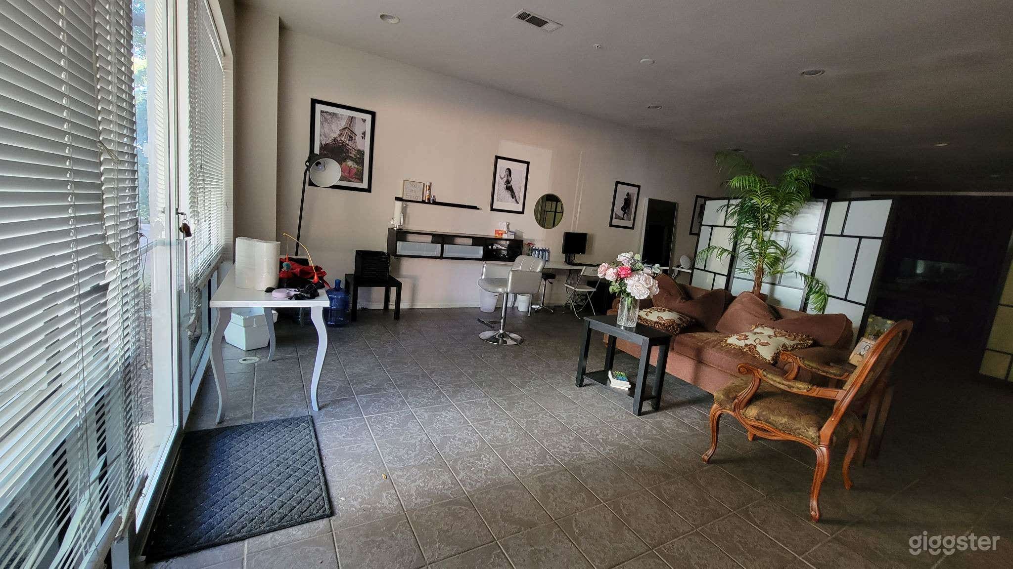 Makeup room and waiting area.