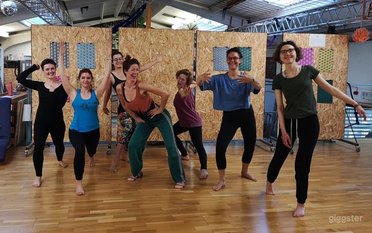  Dancers at work (or maybe play) in the sprung-floored dance studio at Open Source Arts. 