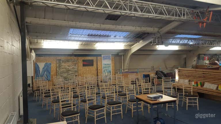  The ground floor space at Open Source Arts ready to welcome a conference. 