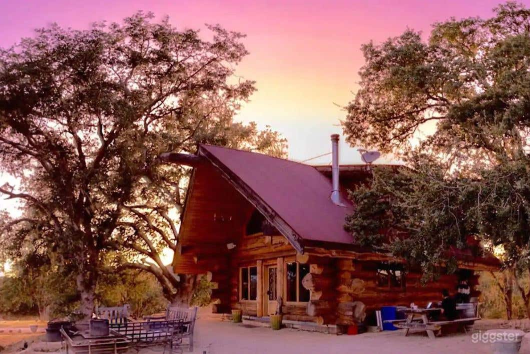 Main Cabin at Sunset built by " Timber-kings" 