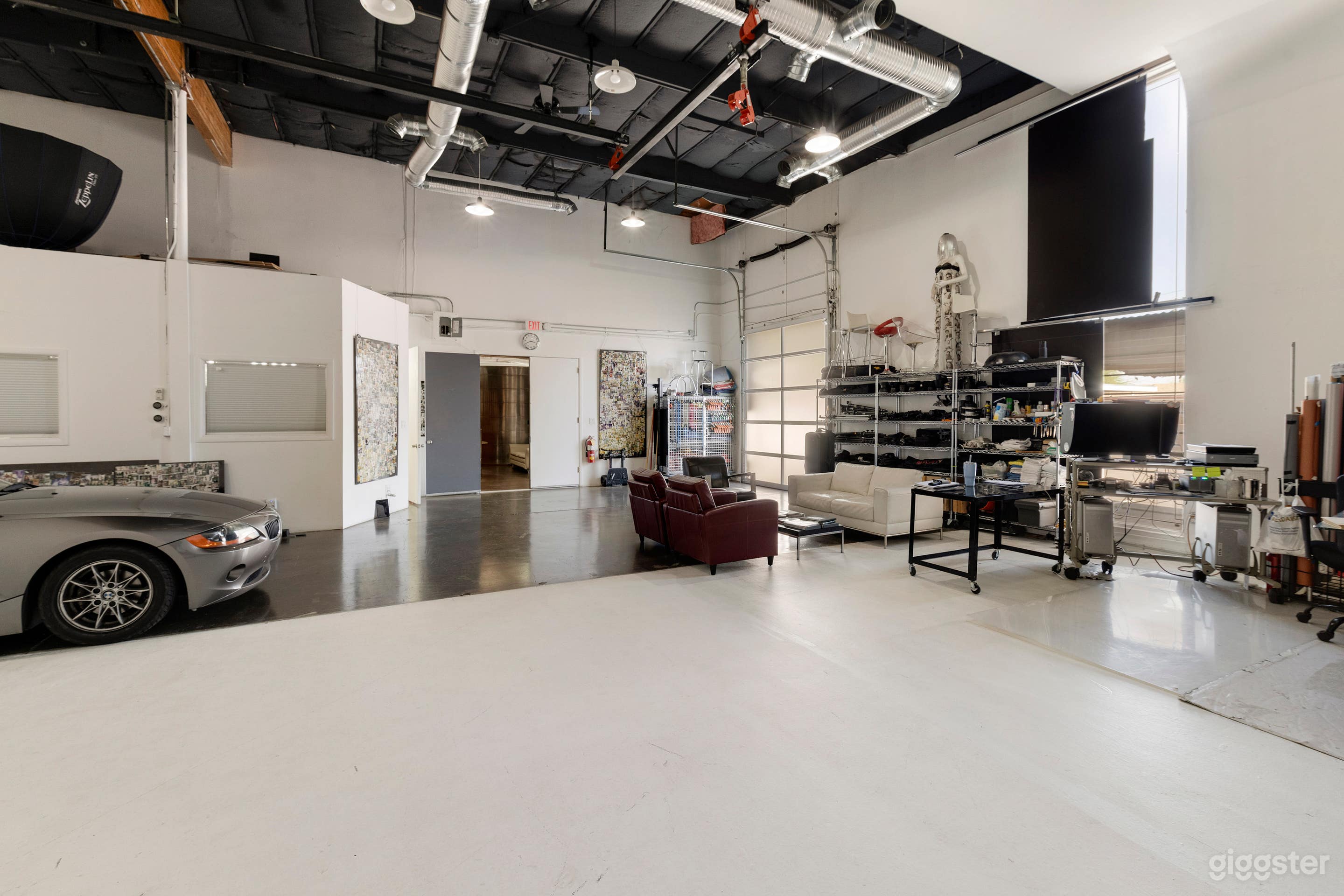 Cyclone | Studio Rental Space: Large cyclorama, crew kitchen space, garage door opening, hair &amp; make-up/wardrobe