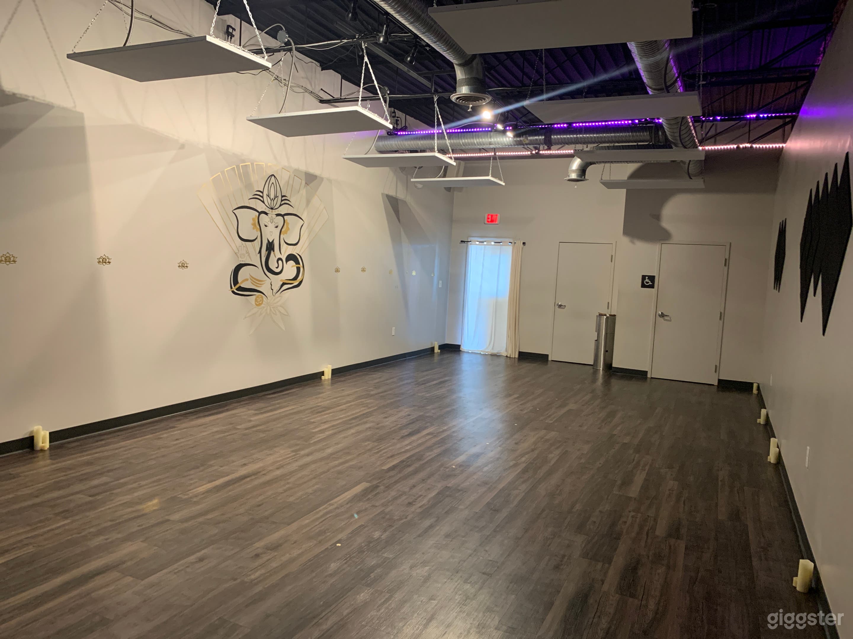 Private room. No windows. Hard wood floors. Two doors to lobby. Two closests. 