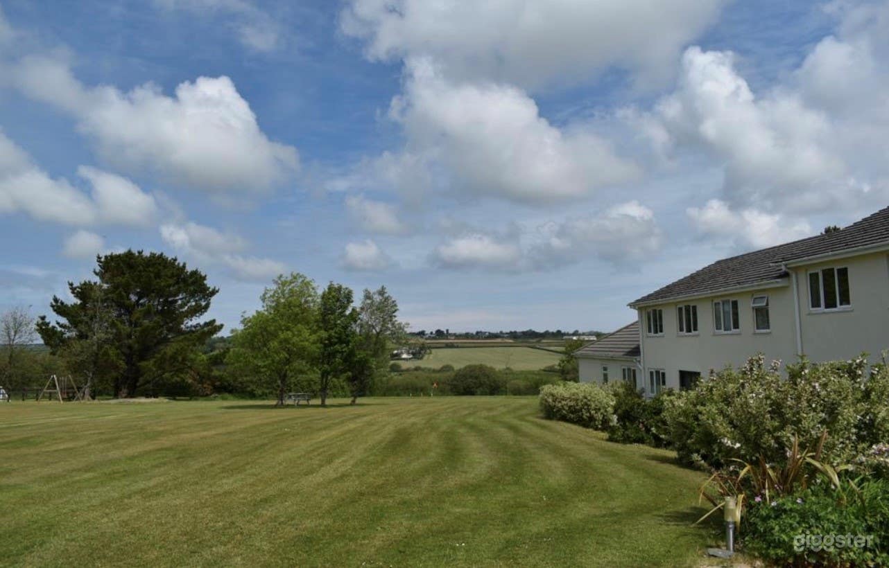 Garden apartments and field