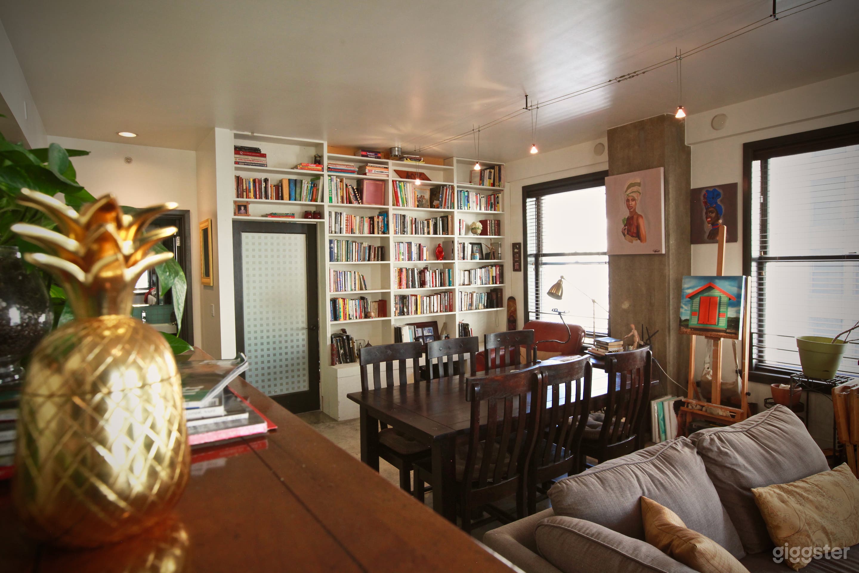 View of wall of books