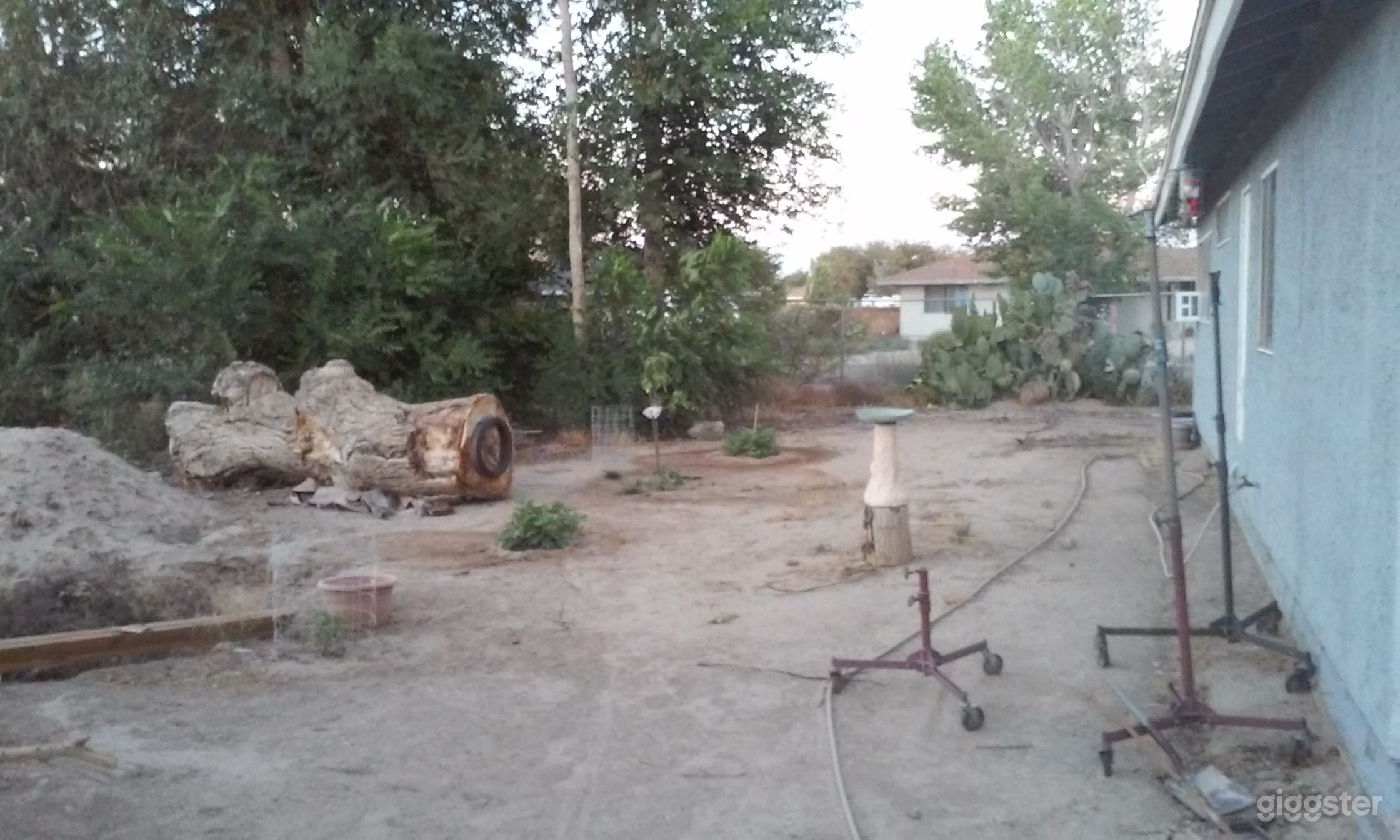 Just behind the kitchen