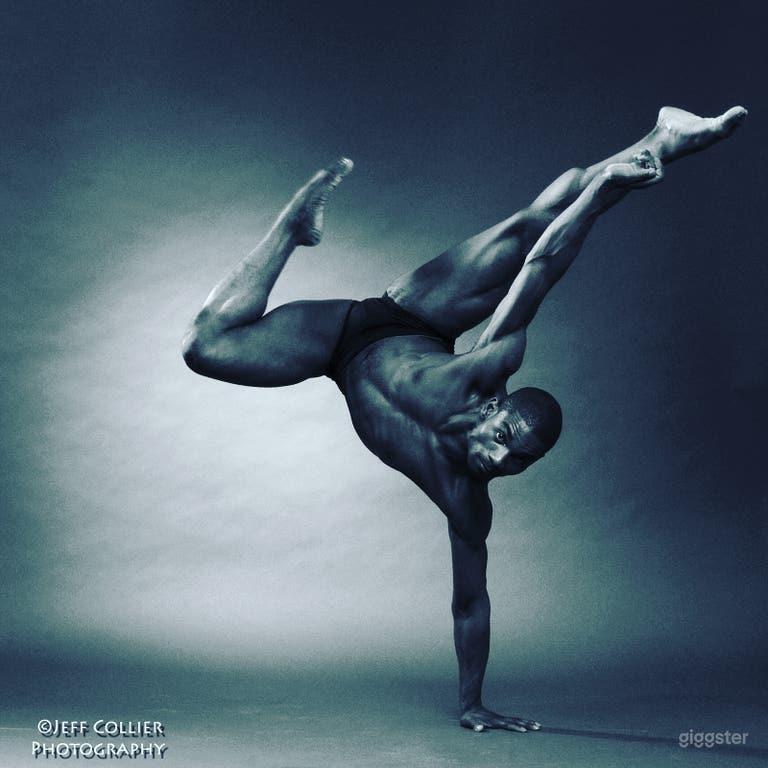  Flying dancer shot in the studio. 